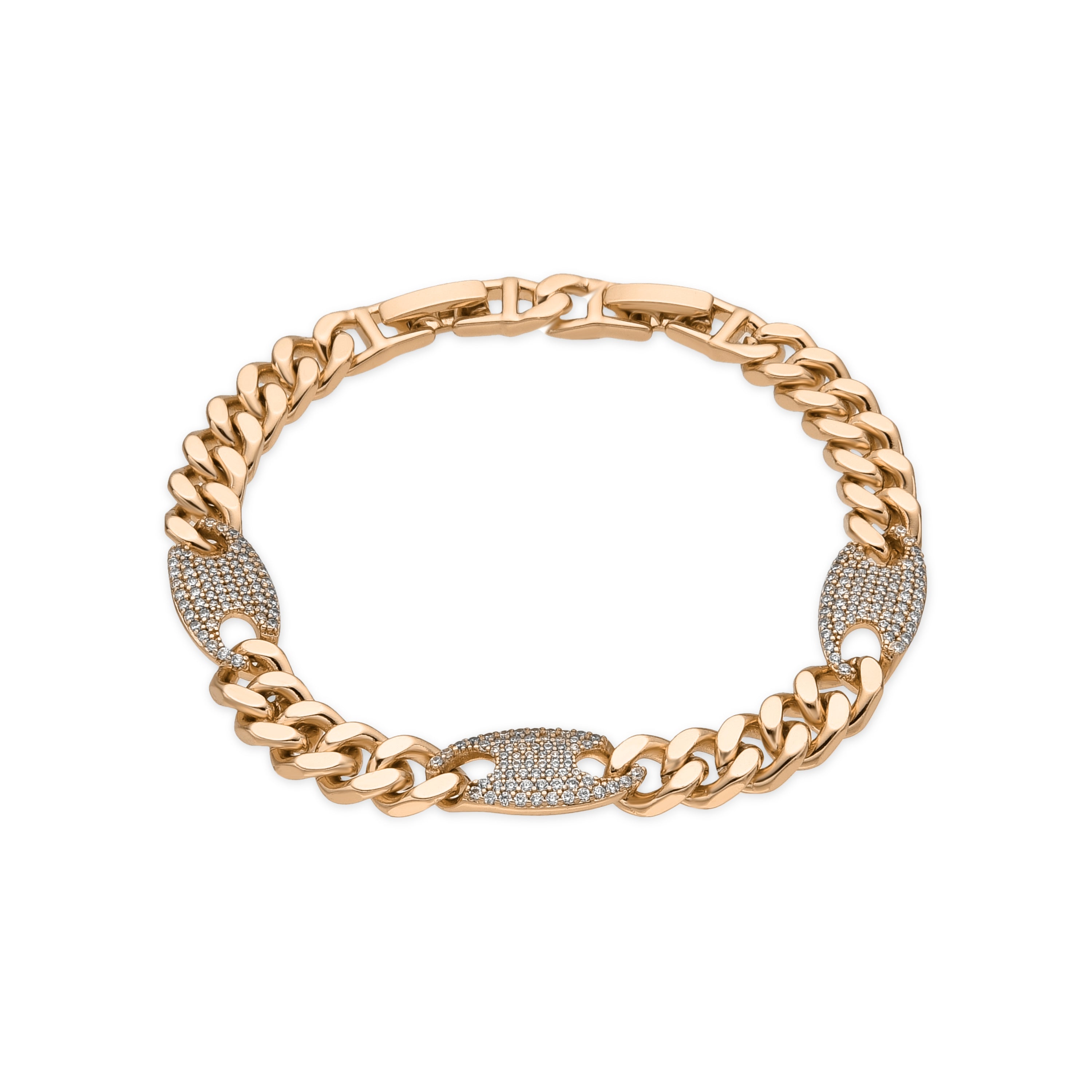 18k yellow gold finish bracelet with brilliant zirconia - Huka