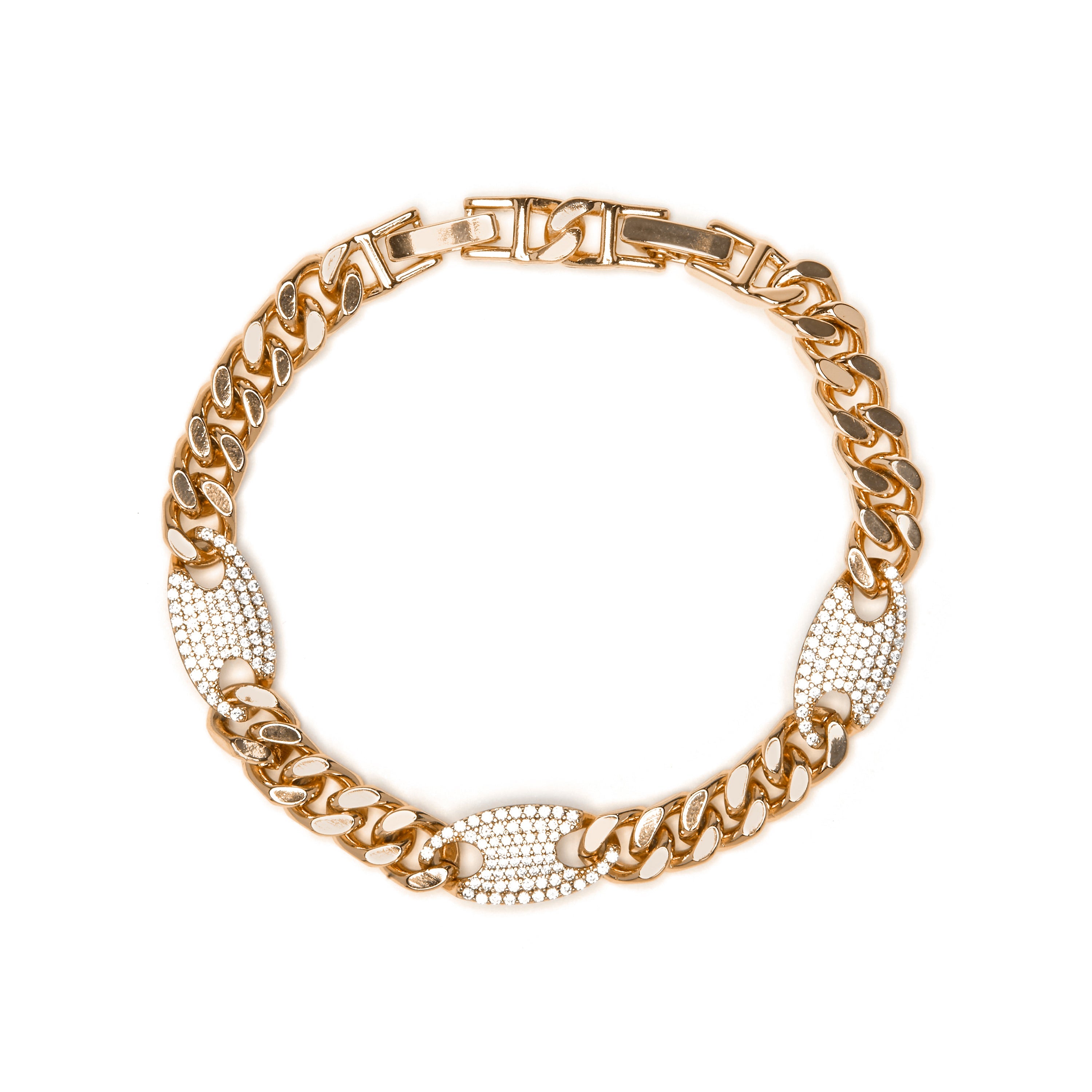 18k yellow gold finish bracelet with brilliant zirconia - Huka