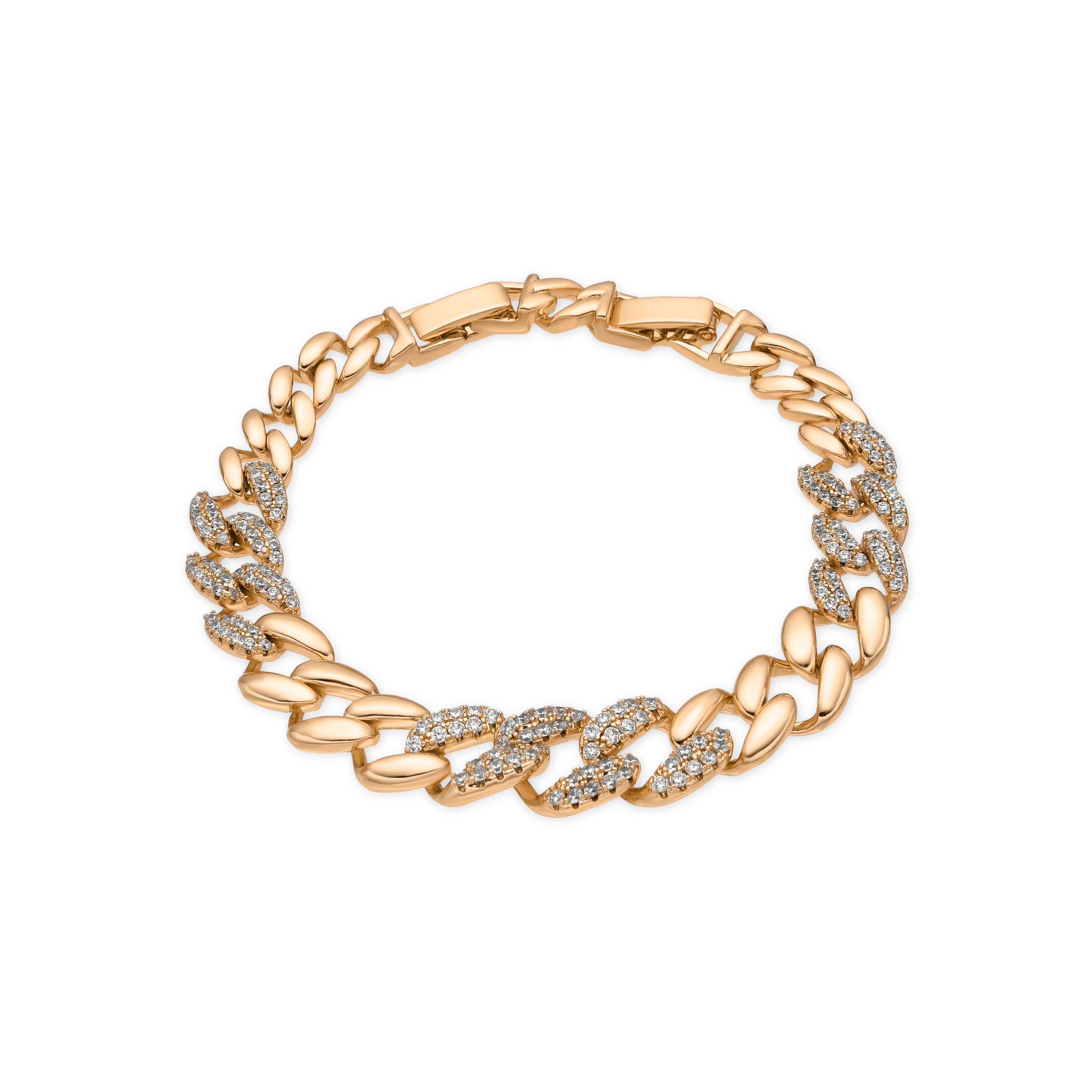 18k yellow gold finish bracelet with brilliant zirconia - Silda