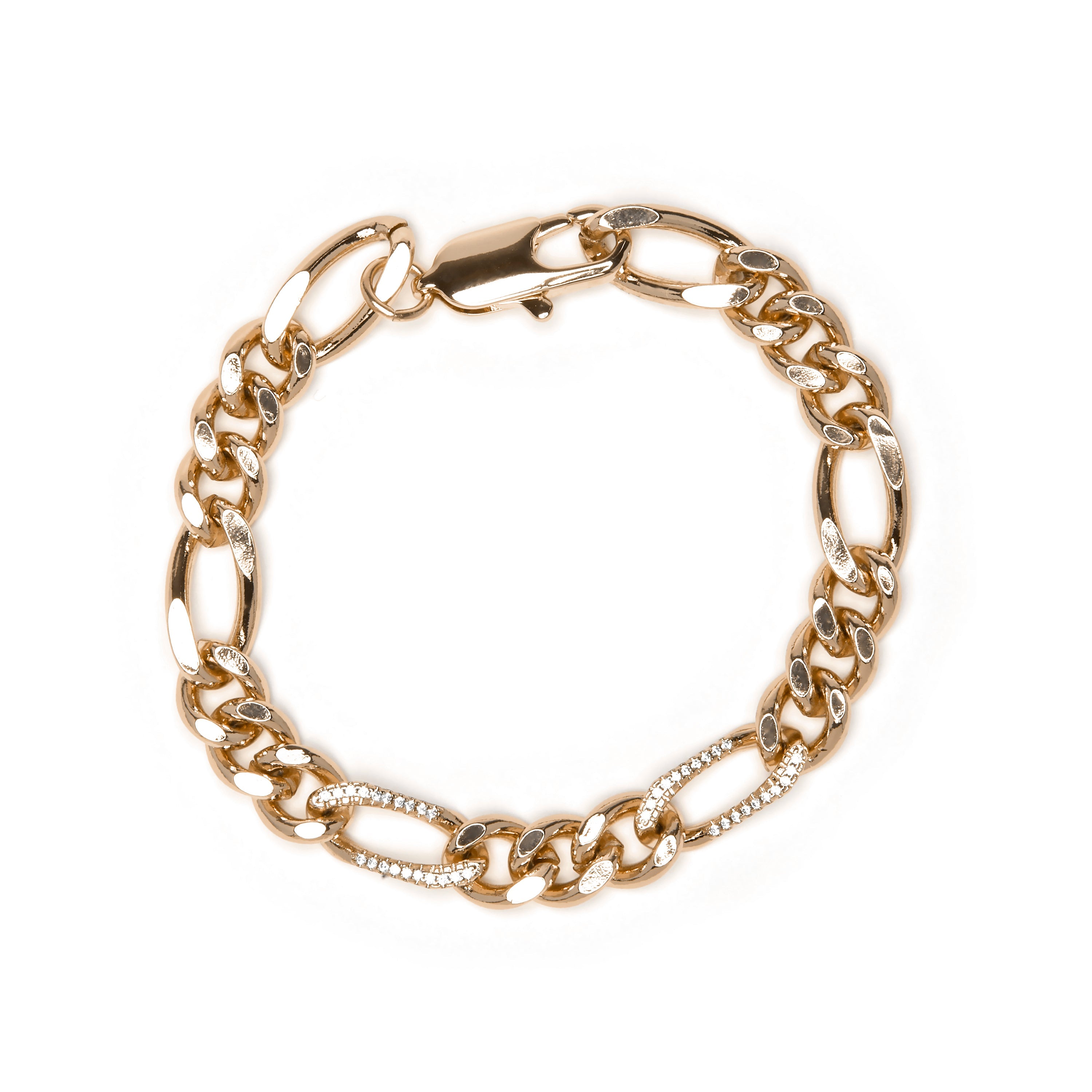 18k yellow gold finish bracelet with brilliant zirconia - Thalu