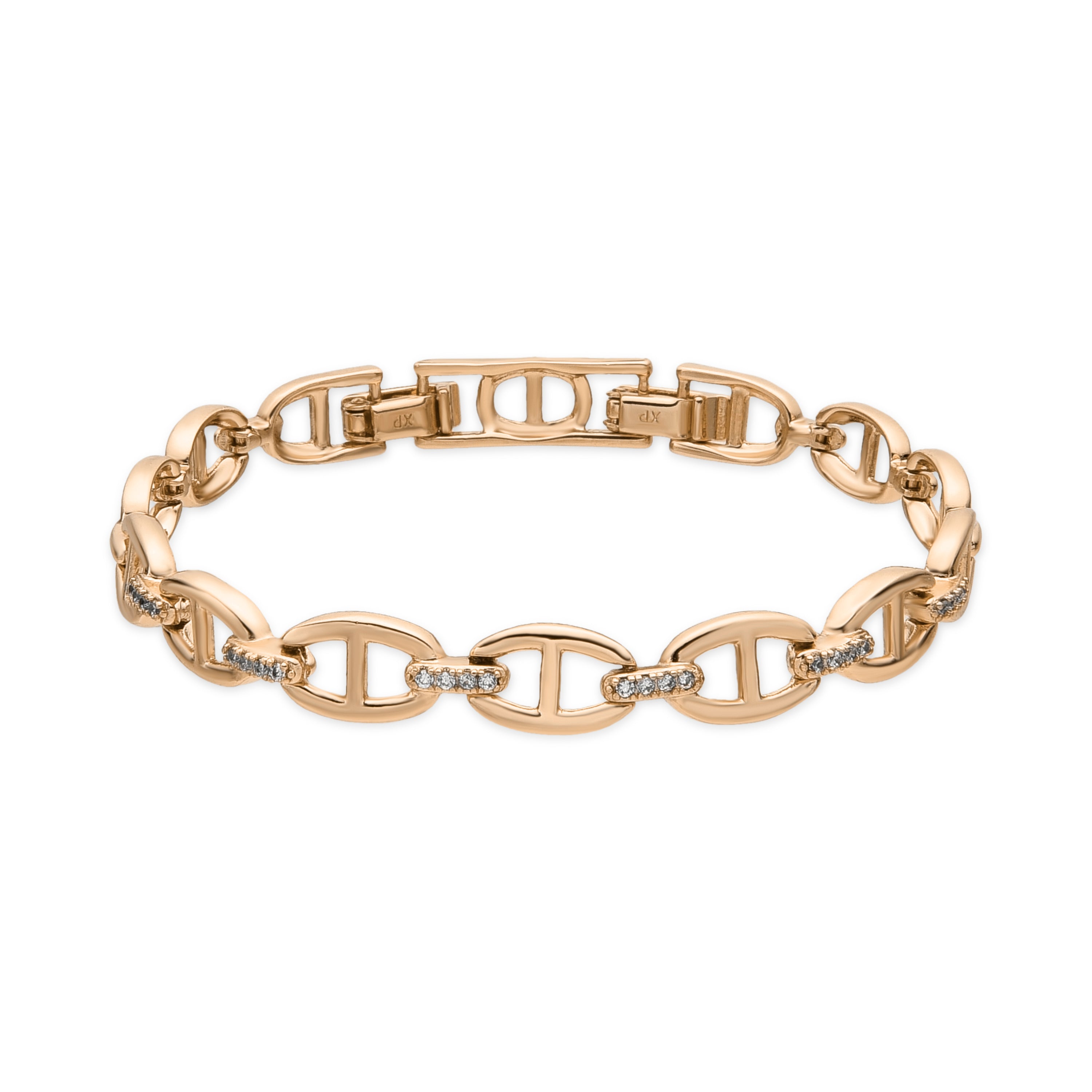 Pulsera acabado oro amarillo de 18k y Circonita Brillante - Ibel