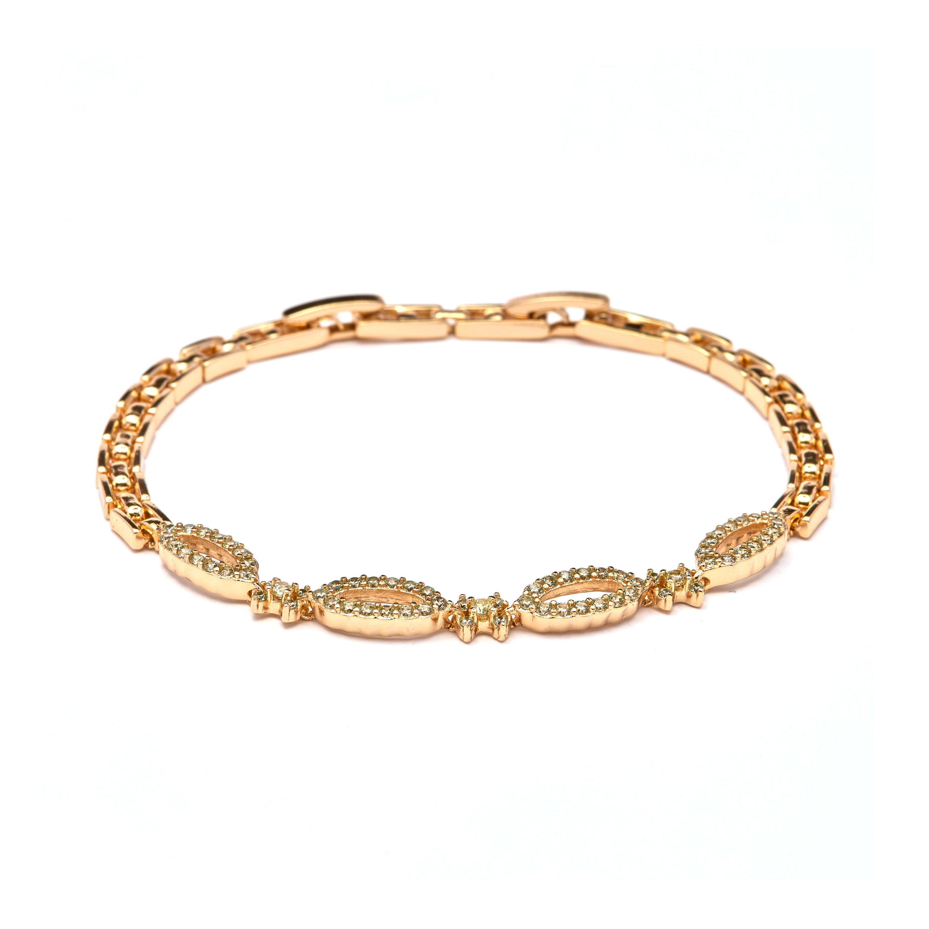 Pulsera de Circonita Brillante acabado en oro amarillo de 18k - Velself