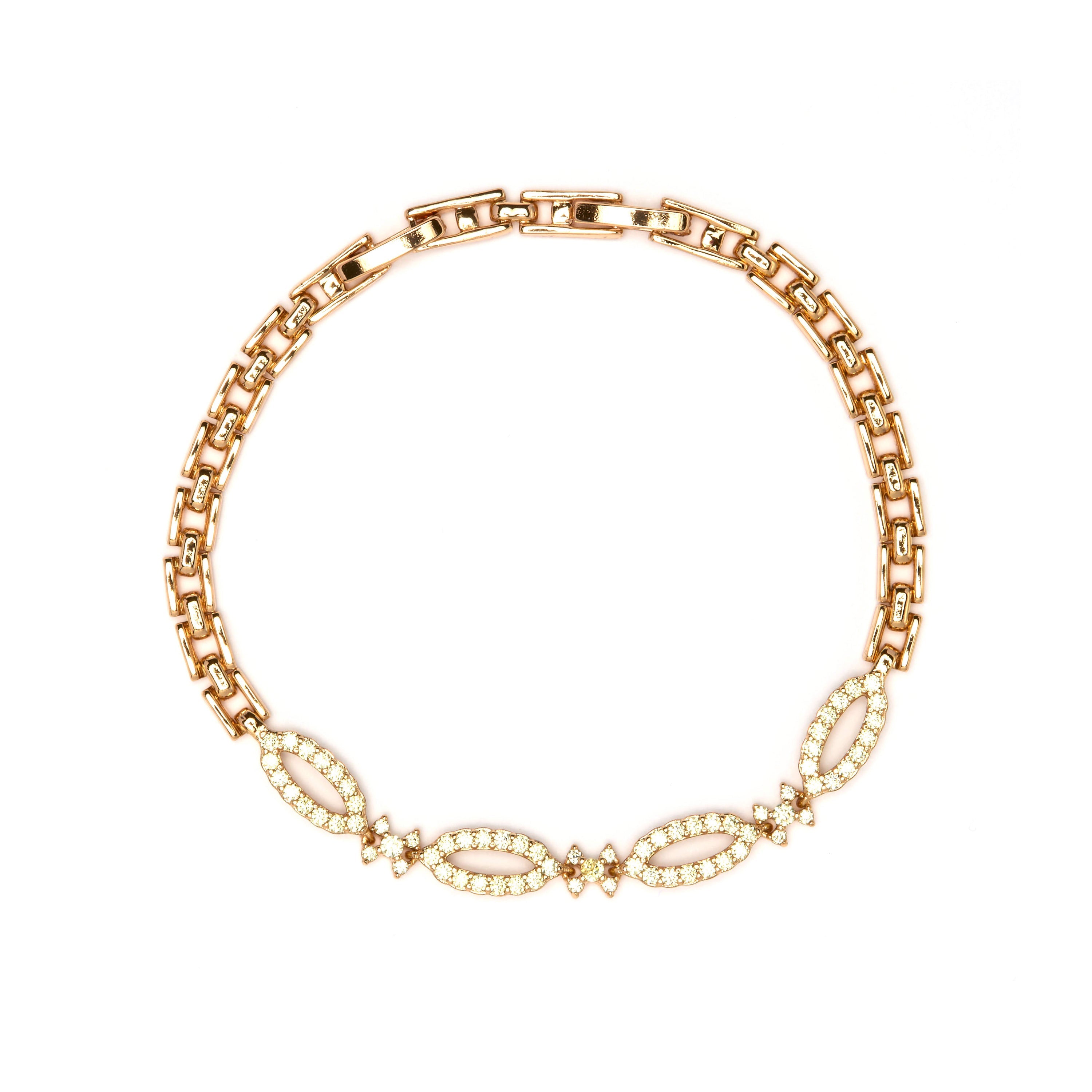 Pulsera de Circonita Brillante acabado en oro amarillo de 18k - Velself