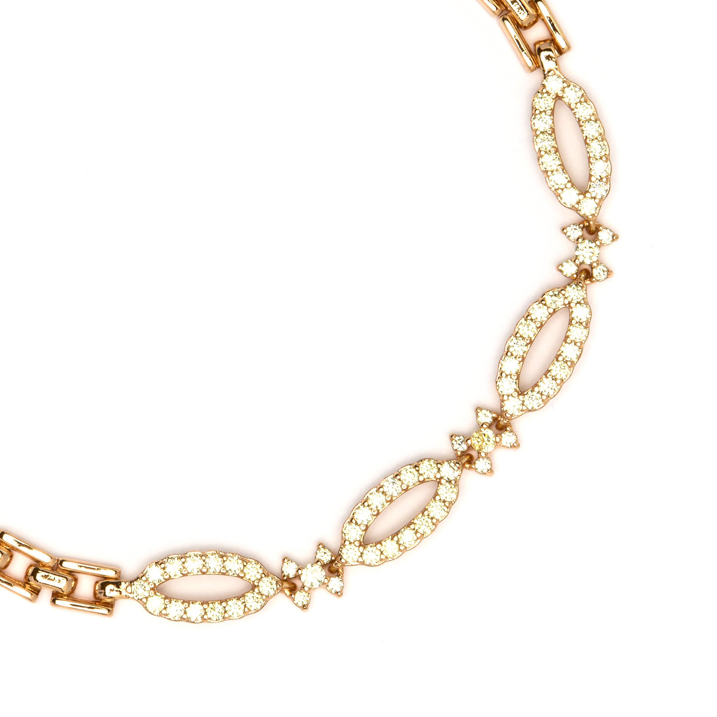 Brilliant Zirconia Bracelet with 18k Yellow Gold Finish - Velself