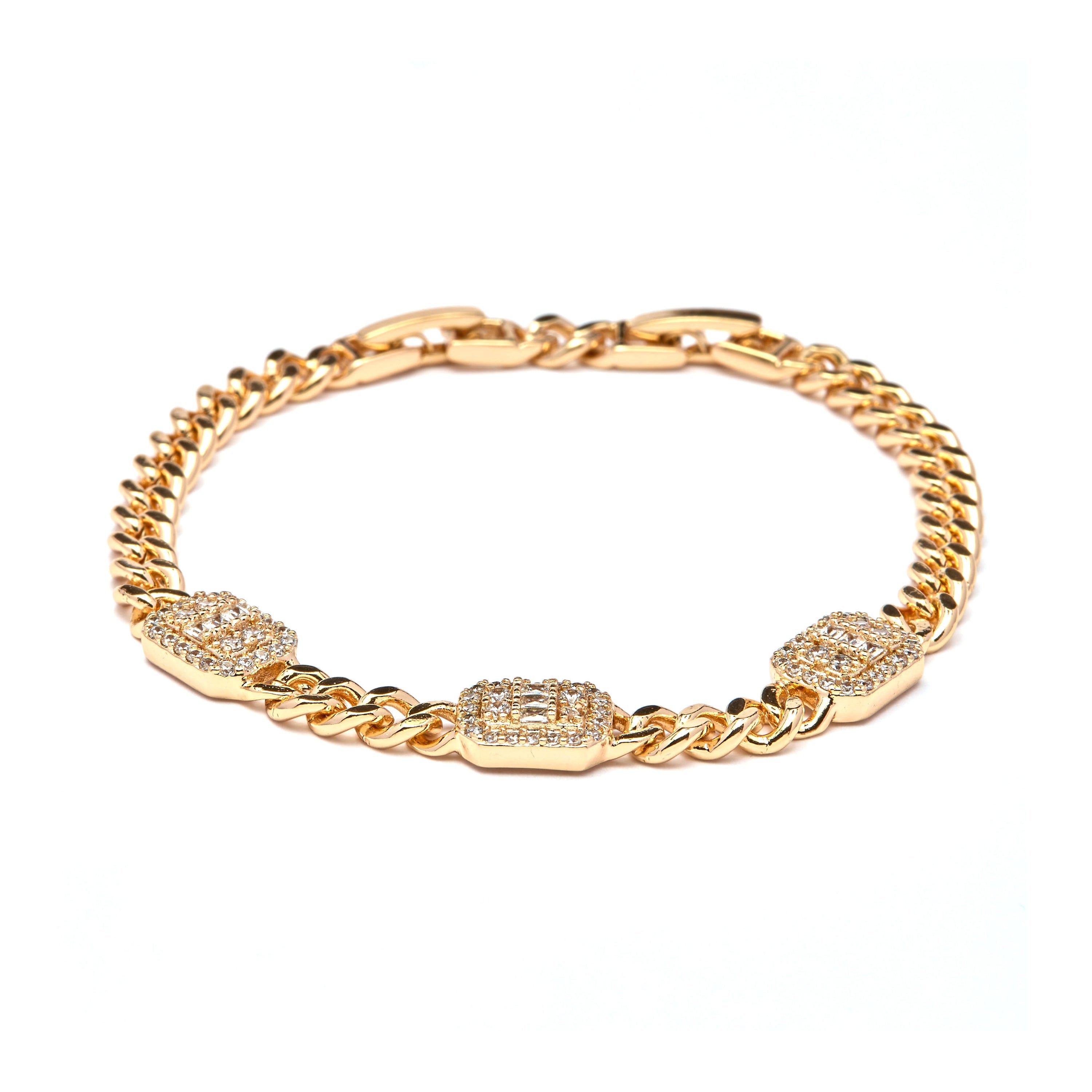 Pulsera de Circonita Brillante acabado en oro amarillo de 18k - Syos
