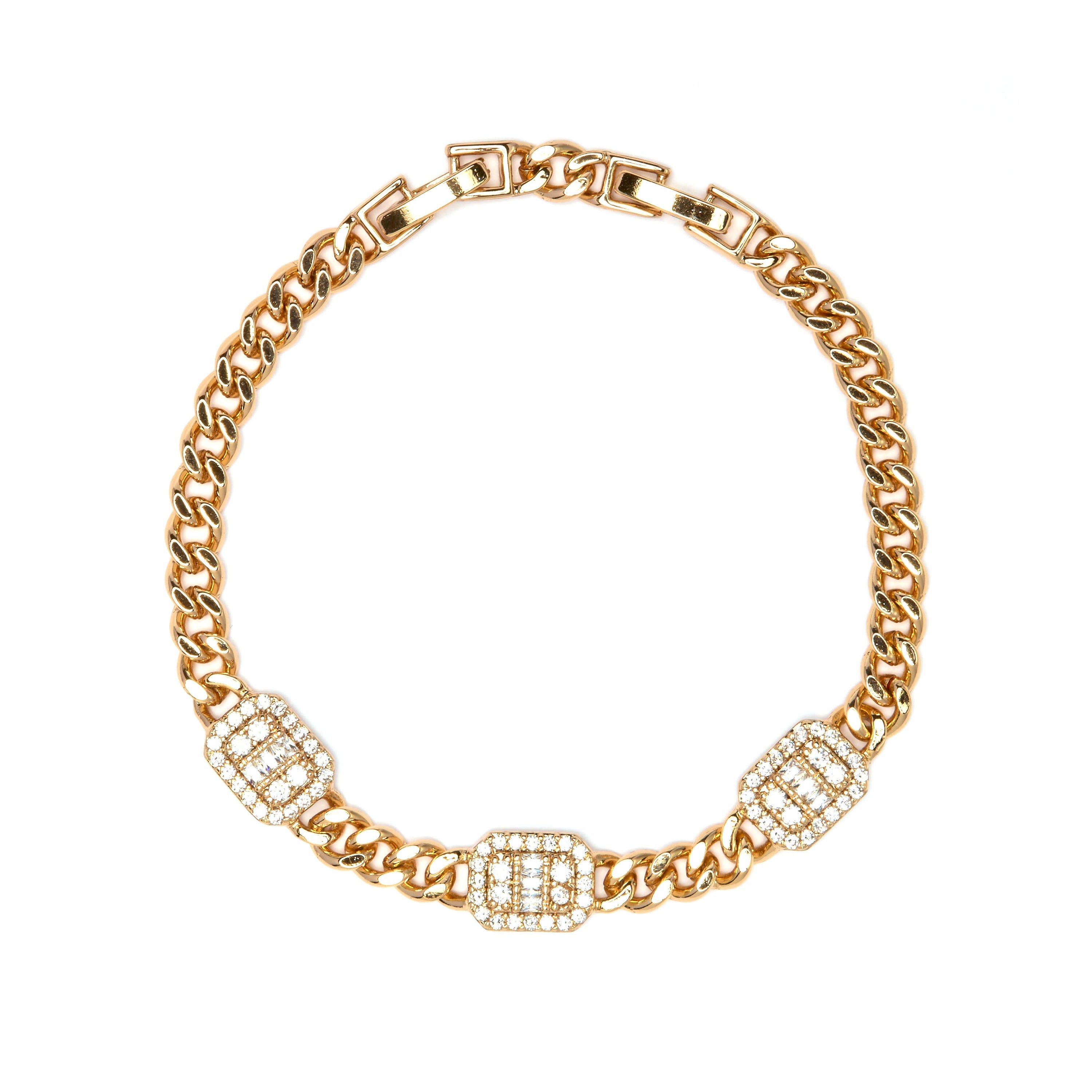 Pulsera de Circonita Brillante acabado en oro amarillo de 18k - Syos
