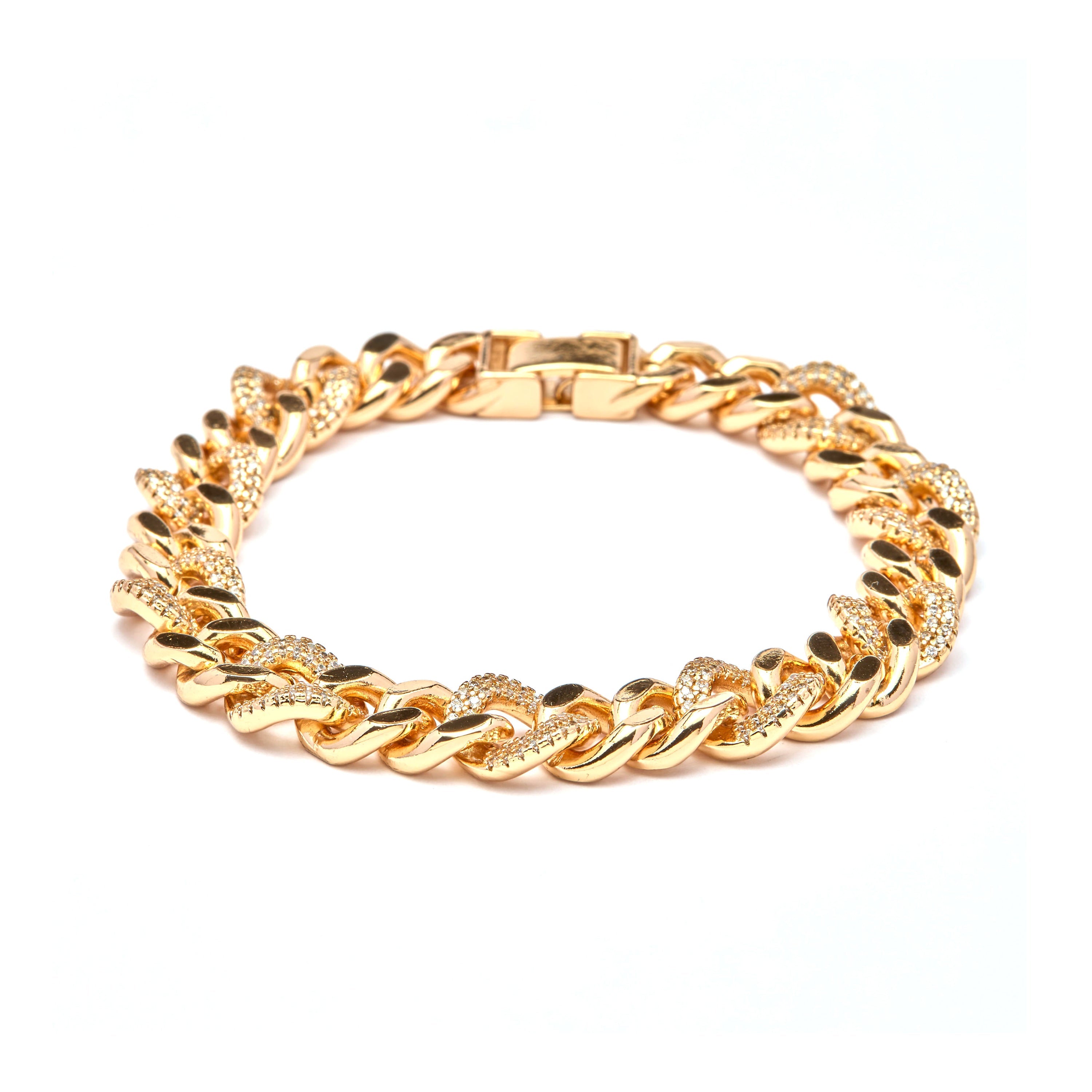 Pulsera de Circonita Brillante acabado en oro amarillo de 18k - Imfure