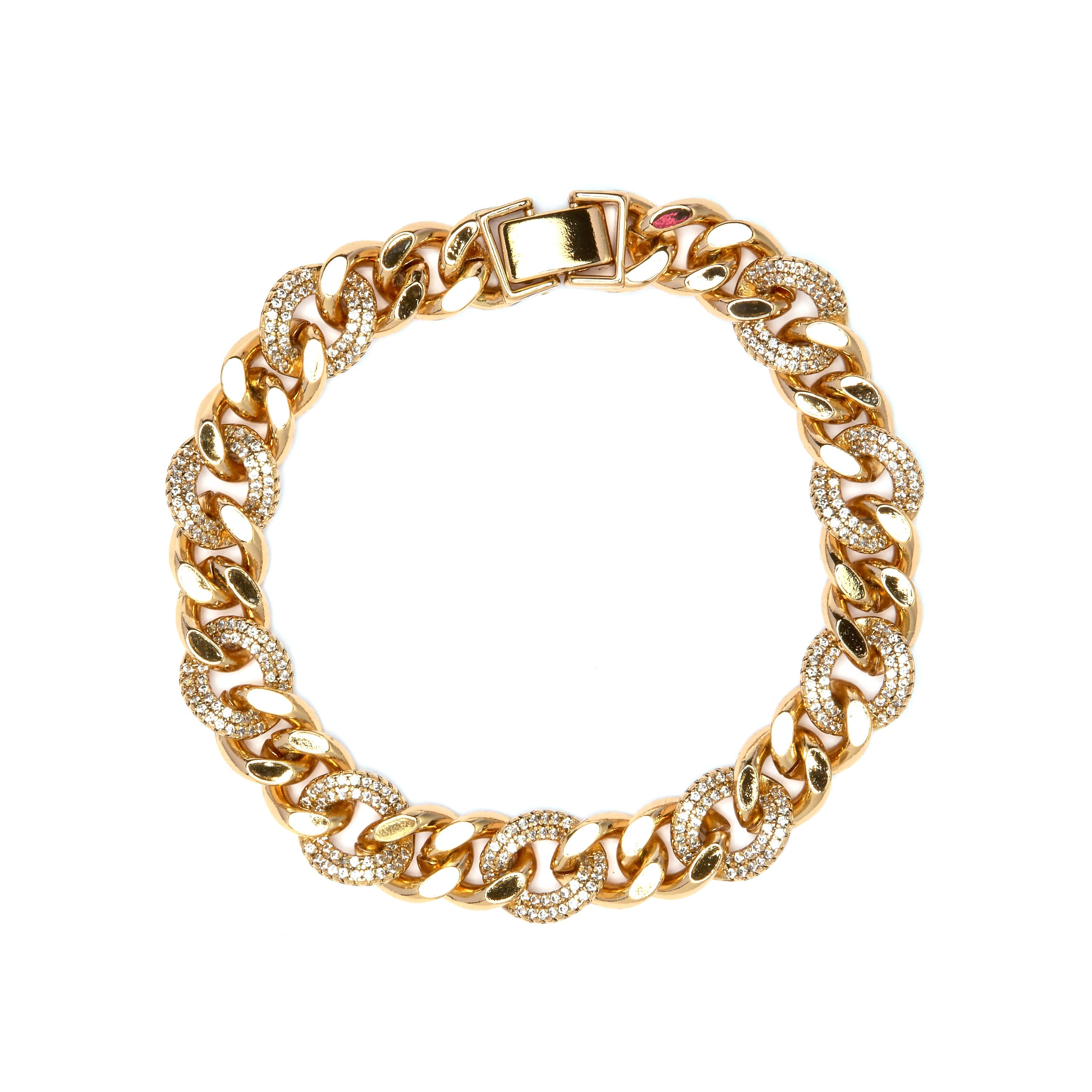 Pulsera de Circonita Brillante acabado en oro amarillo de 18k - Imfure