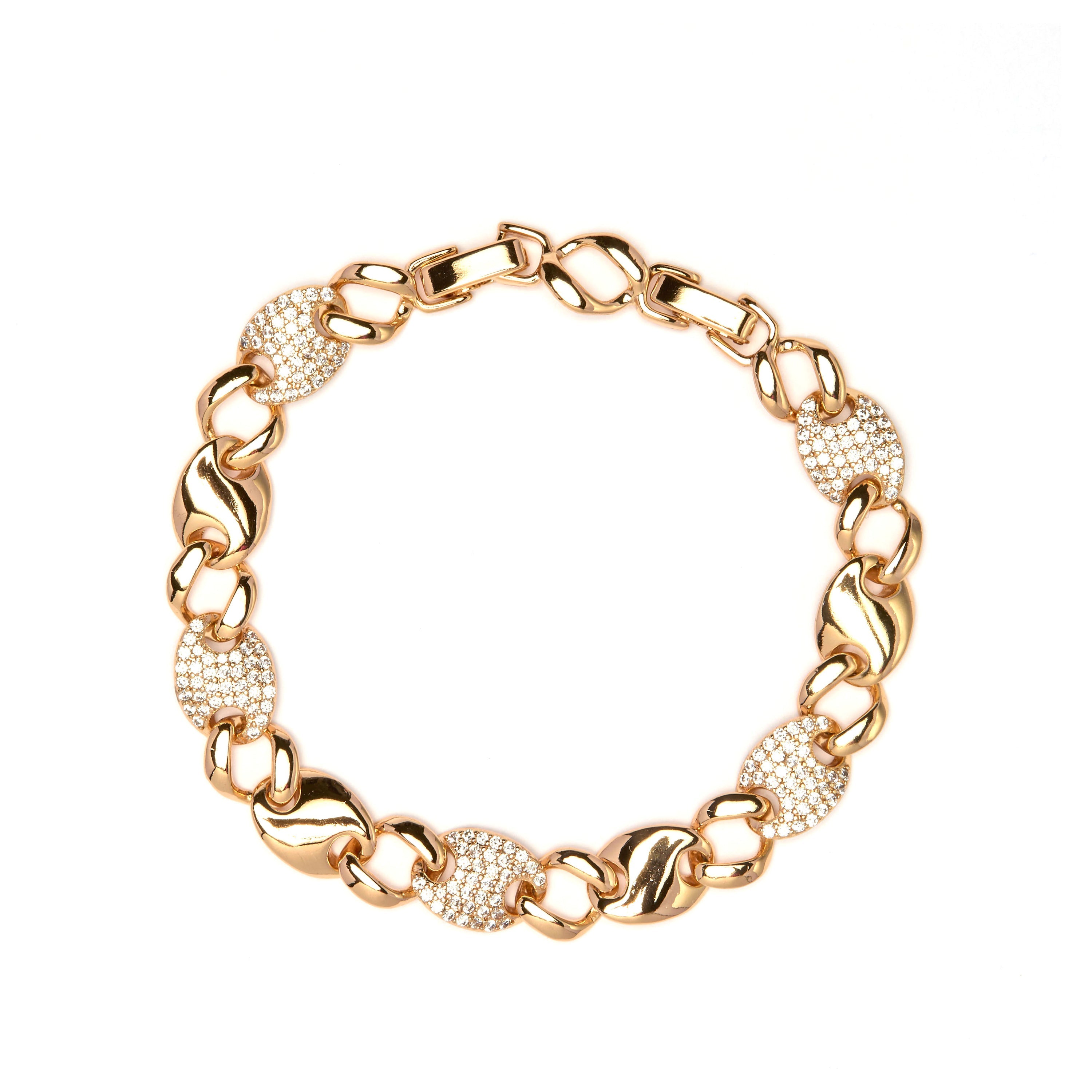 18k Yellow Gold Plated Brilliant Zircon Bracelet - Losra