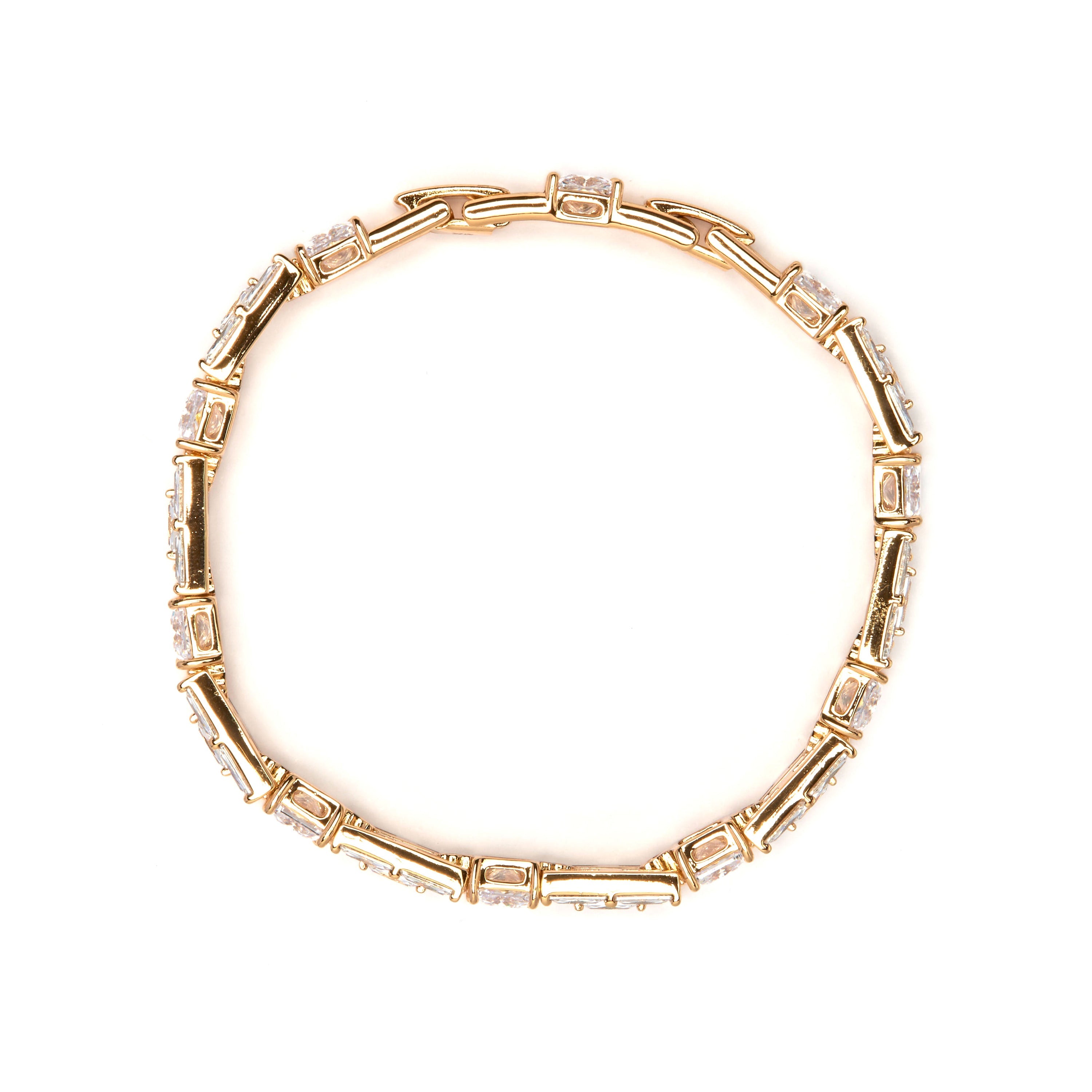 Dazzling Zirconia Bracelet with 18k Yellow Gold Finish - Zihi