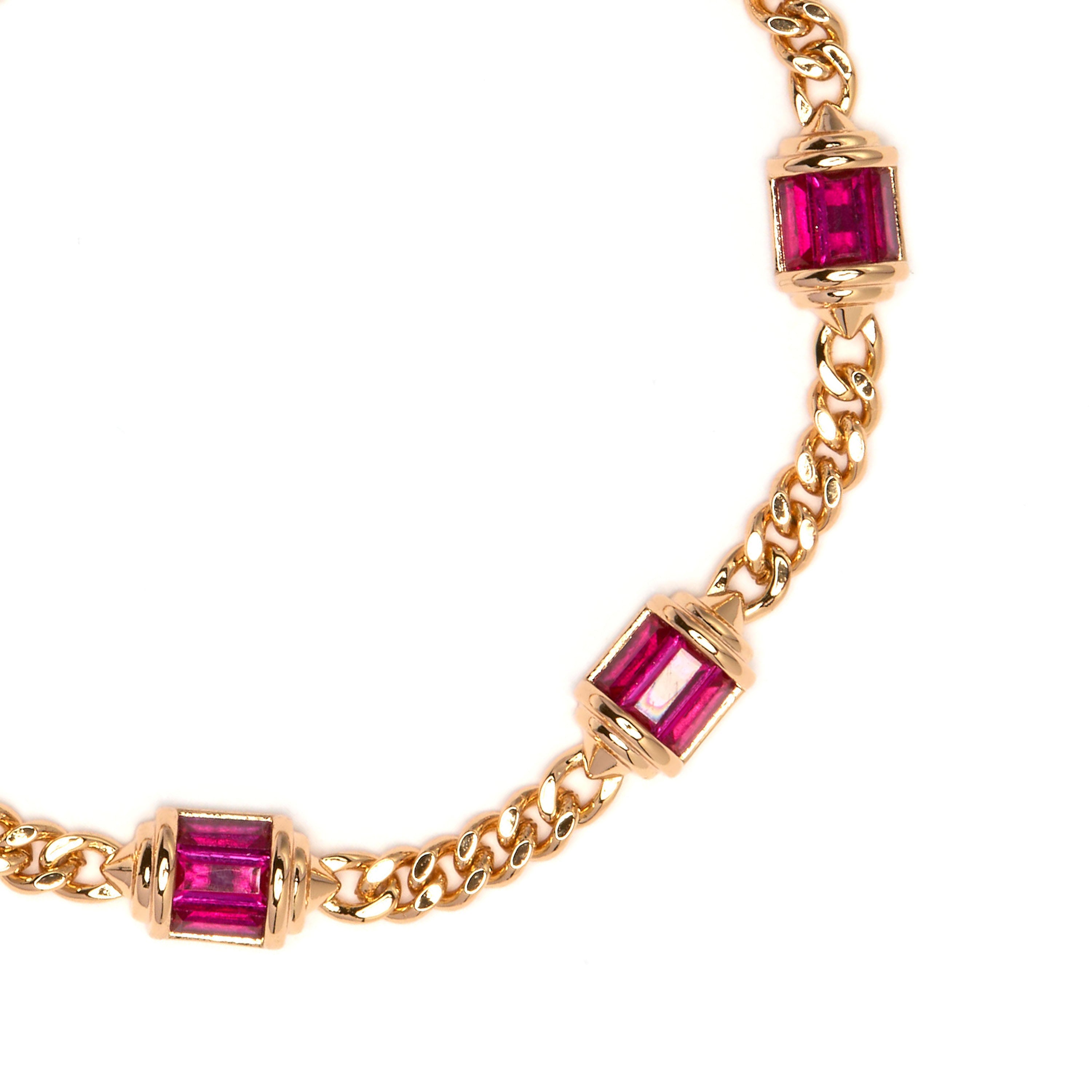 Pulsera de Circonita Rubí acabado en oro amarillo de 18k - Kansha