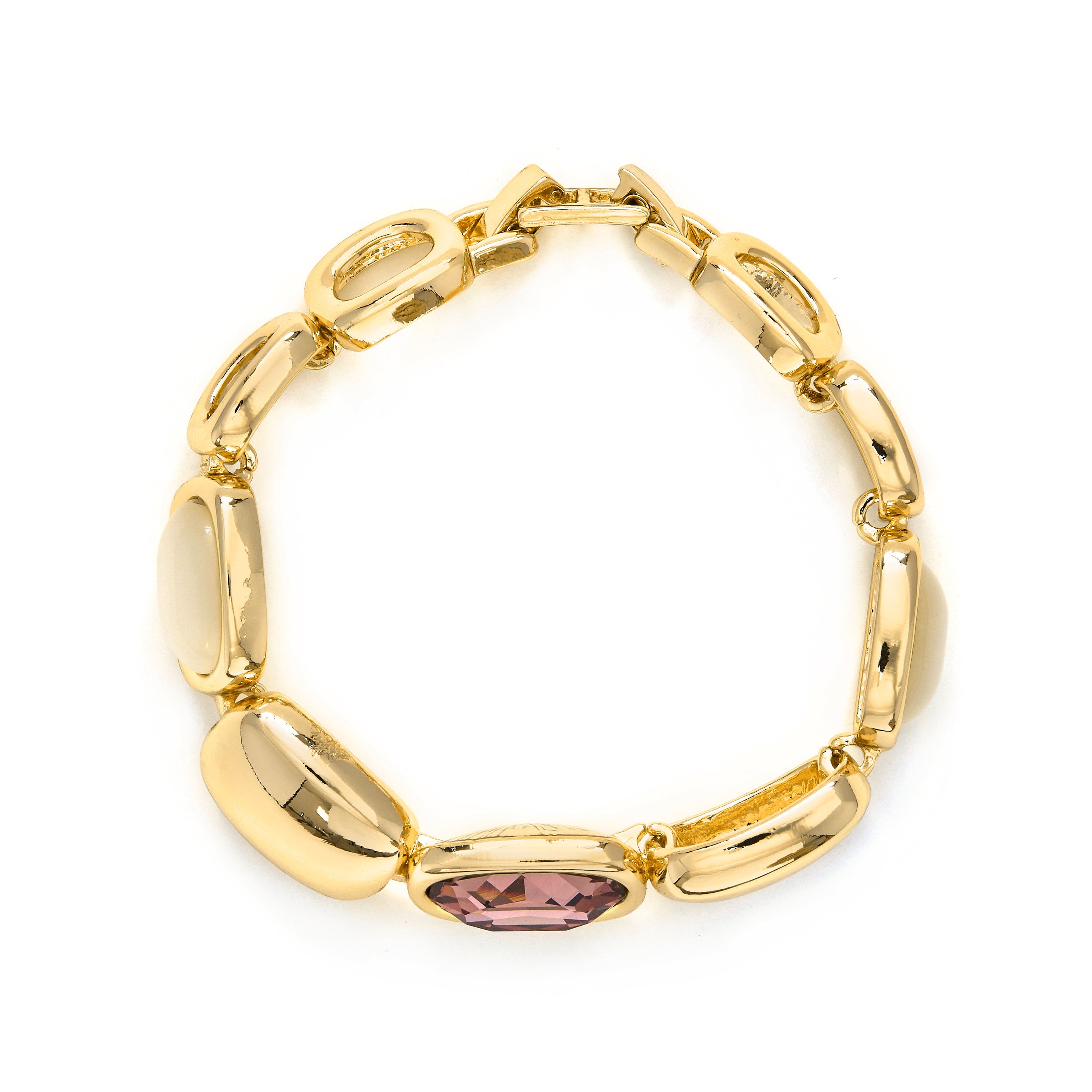 18k Yellow Gold Plated Brown Cubic Zirconia Bracelet - Ashan