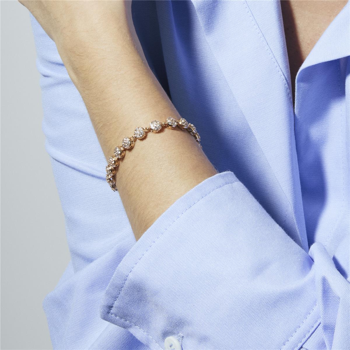 Pulsera de Circonita Brillante acabado en oro amarillo de 18k - Shico