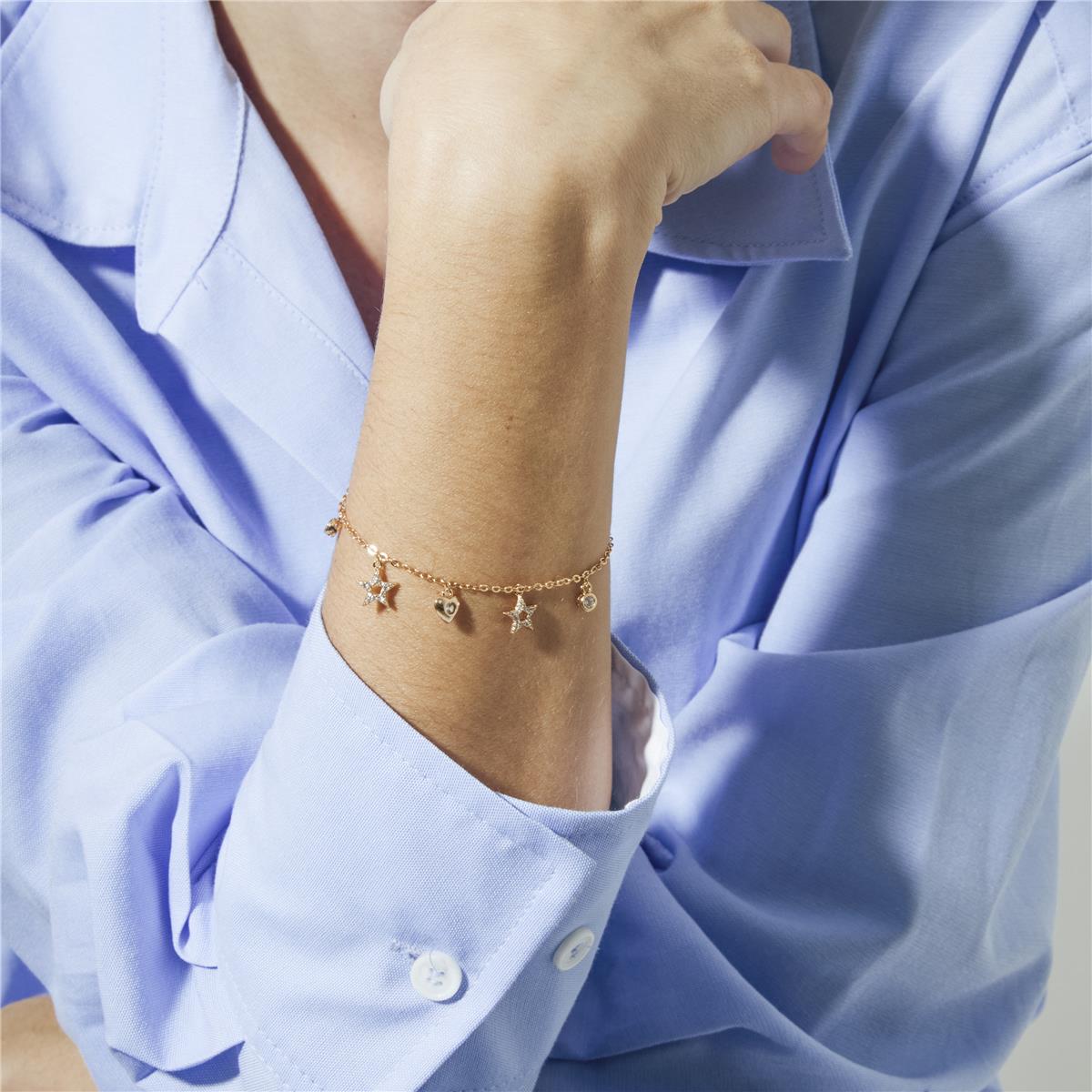 18k Yellow Gold Plated Brilliant Zircon Bracelet - Aisva