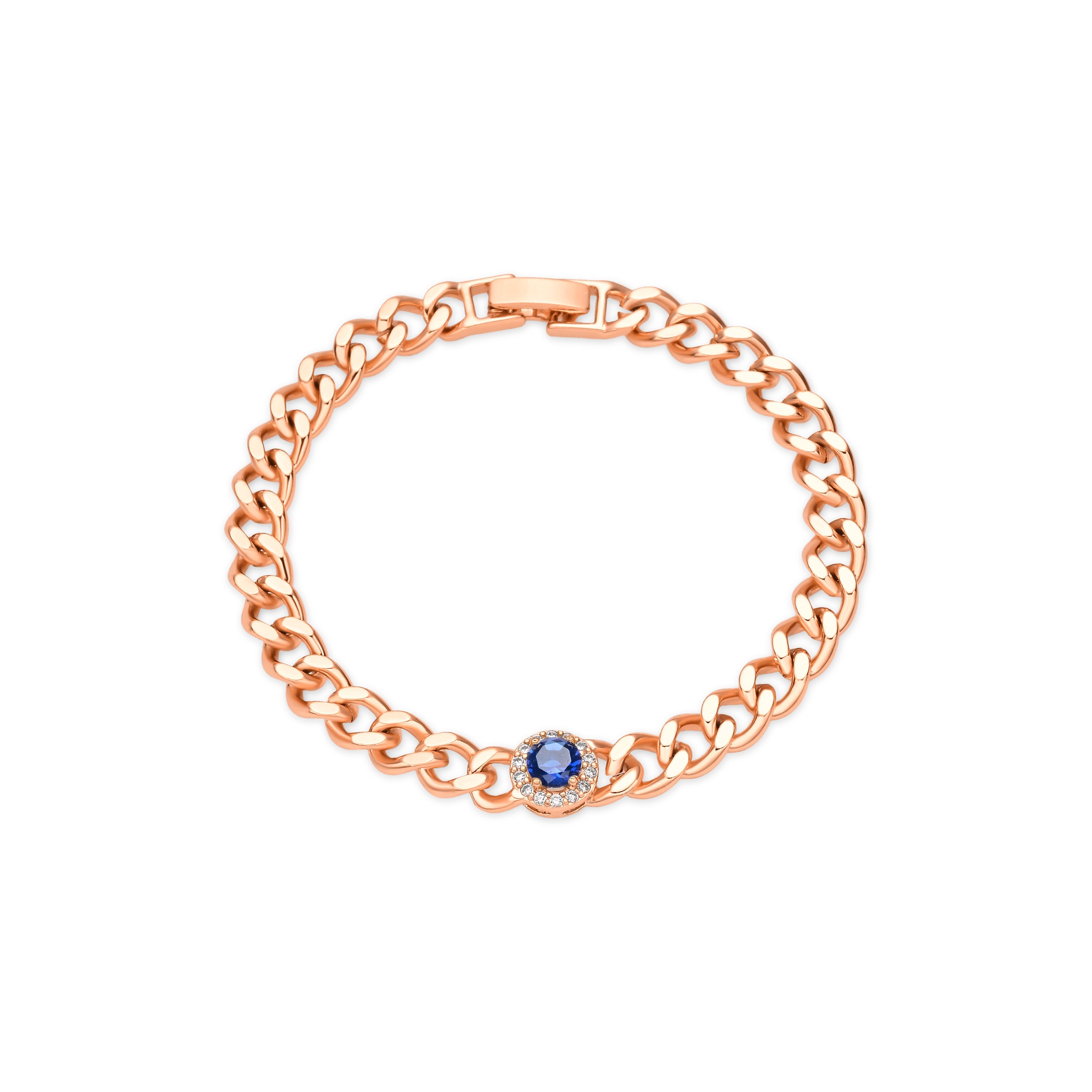 18k Yellow Gold Finish Sapphire Zirconia Bracelet - Mimiya
