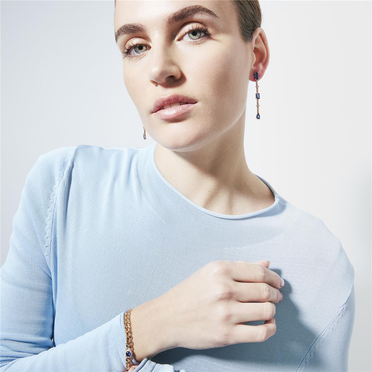 18k Yellow Gold Finish Sapphire Zirconia Bracelet - Mimiya