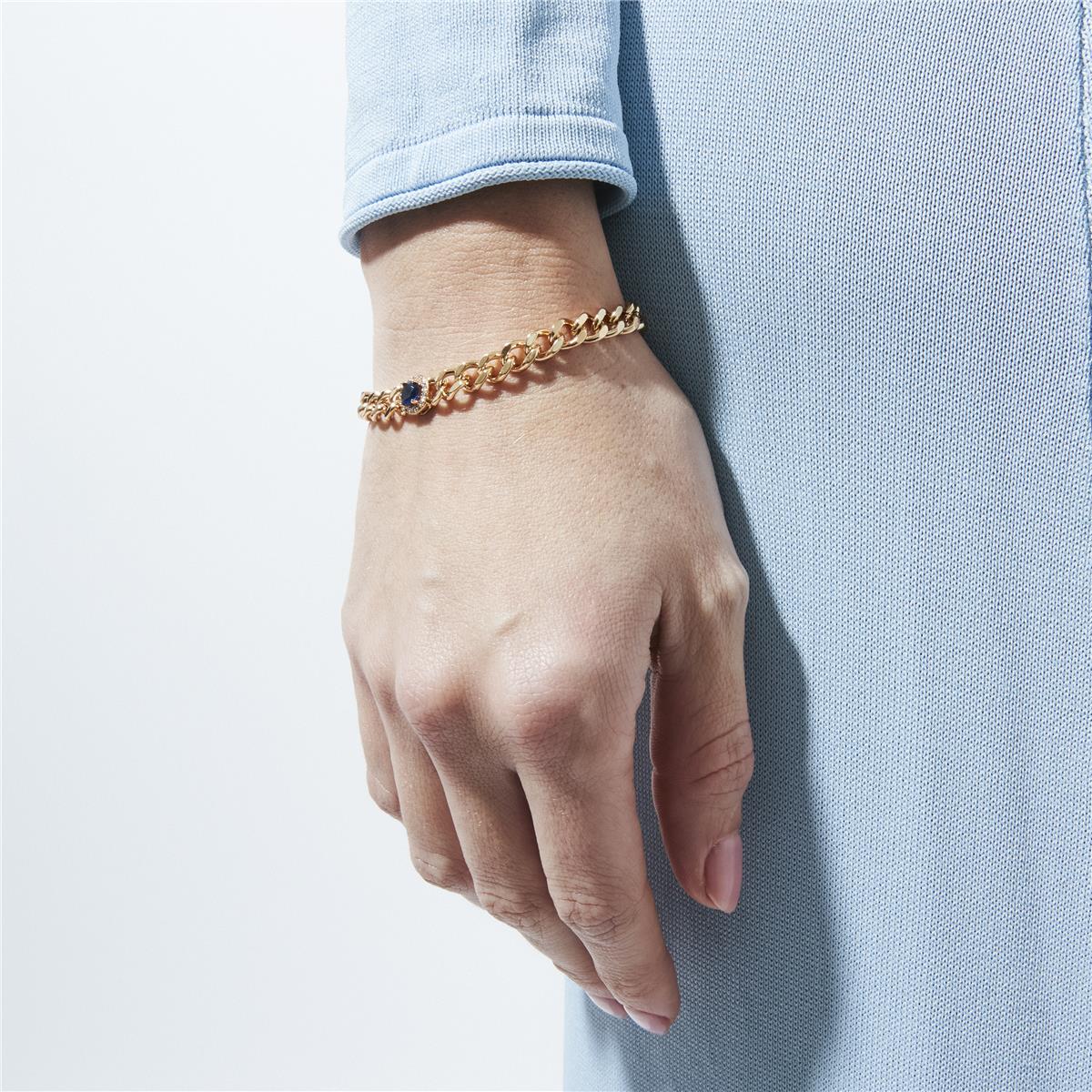 18k Yellow Gold Finish Sapphire Zirconia Bracelet - Mimiya