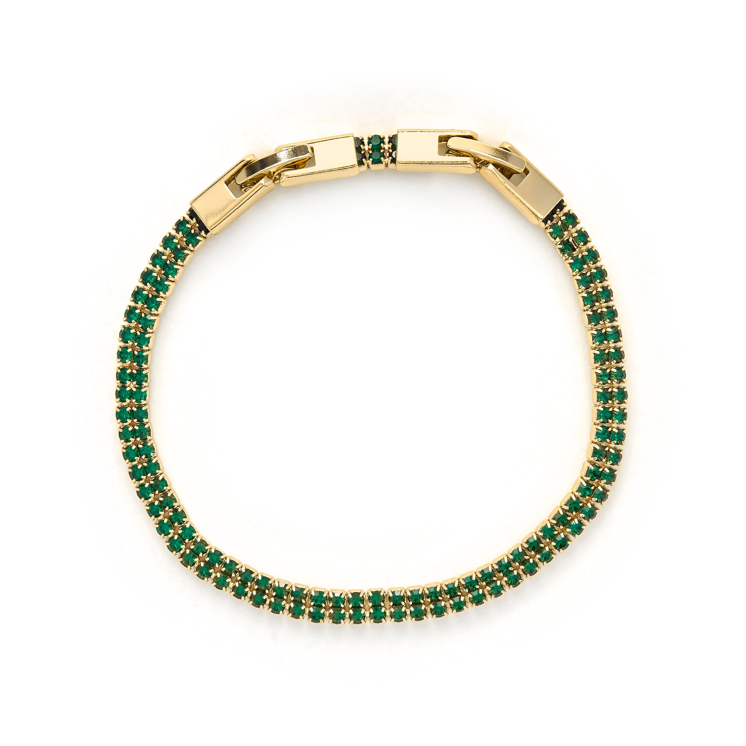 Emerald Zirconia Bracelet with 18k Yellow Gold Finish - Phiaer