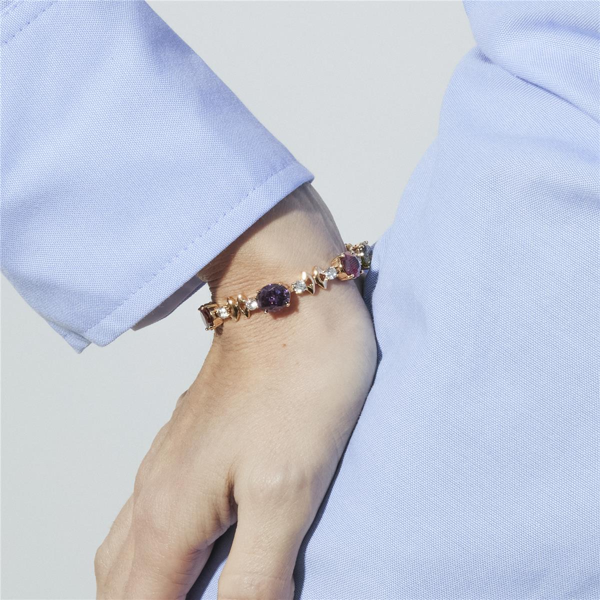 Pulsera de Circonita Multicolor acabado en oro amarillo de 18k - Memel