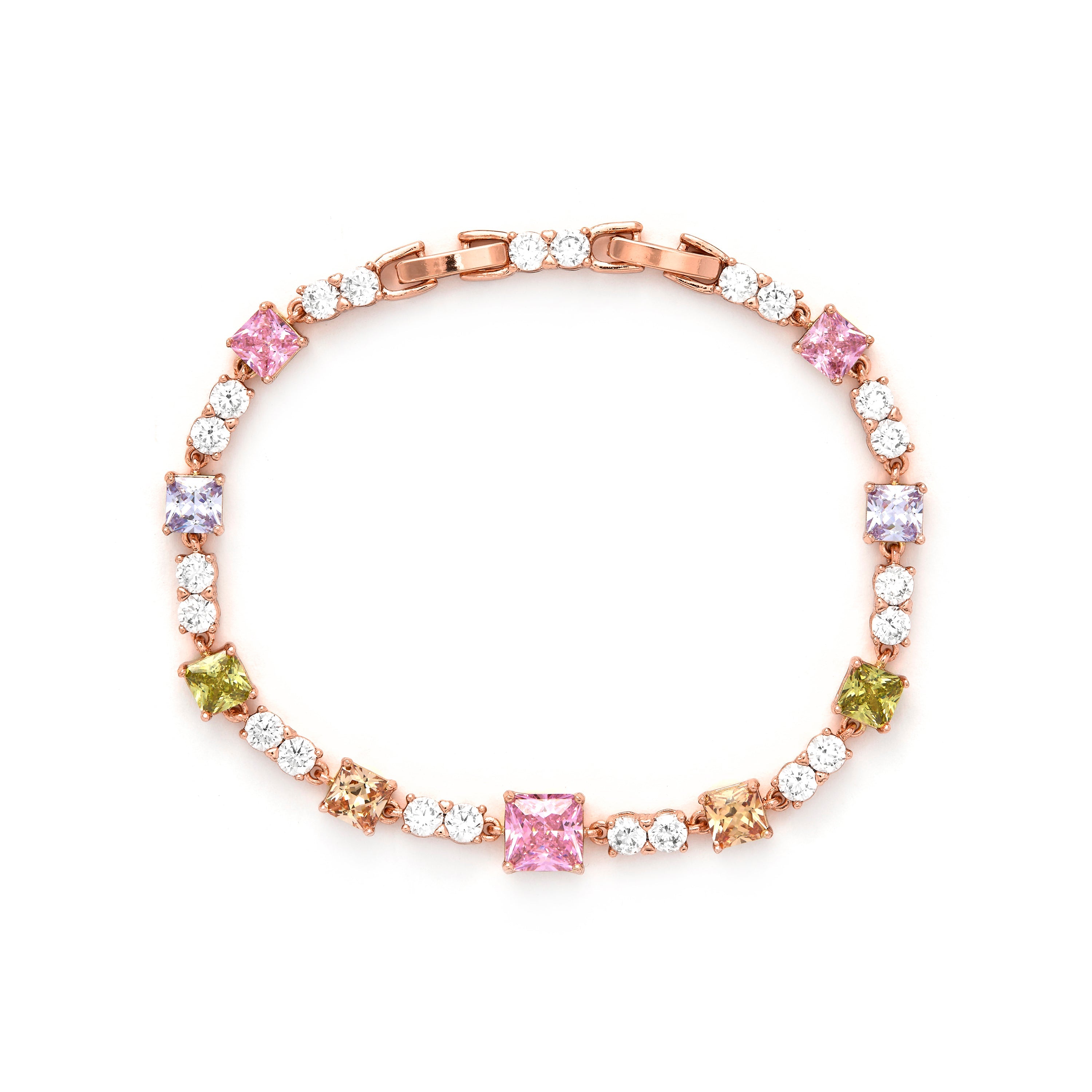 Pulsera de Circonita Multicolor acabado en oro amarillo de 18k - Meyoi