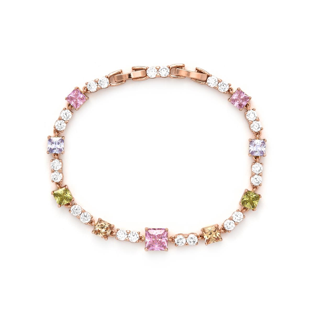 Pulsera de Circonita Multicolor acabado en oro amarillo de 18k - Meyoi