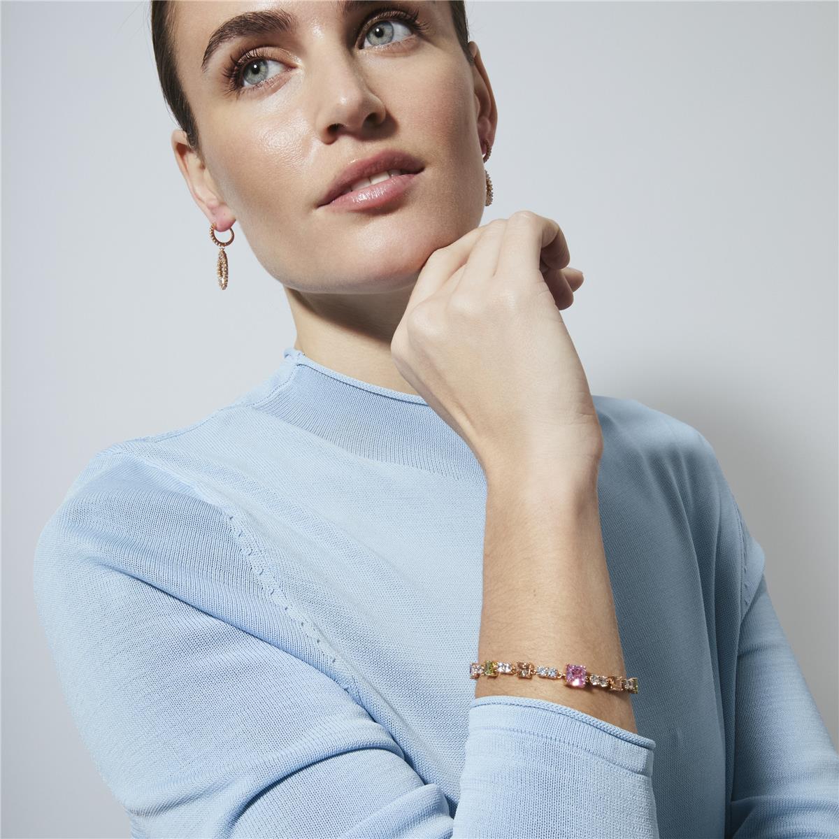 Pulsera de Circonita Multicolor acabado en oro amarillo de 18k - Meyoi
