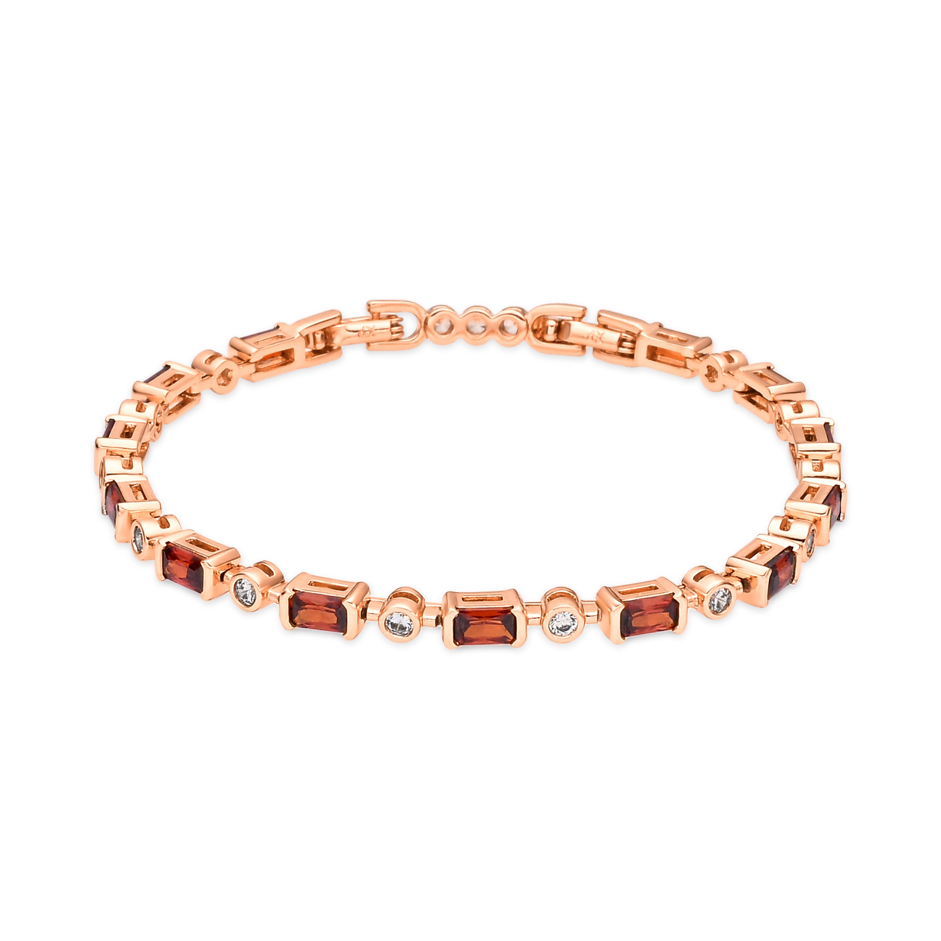 Pulsera de Circonita Rubí acabado en oro amarillo de 18k - Cusna