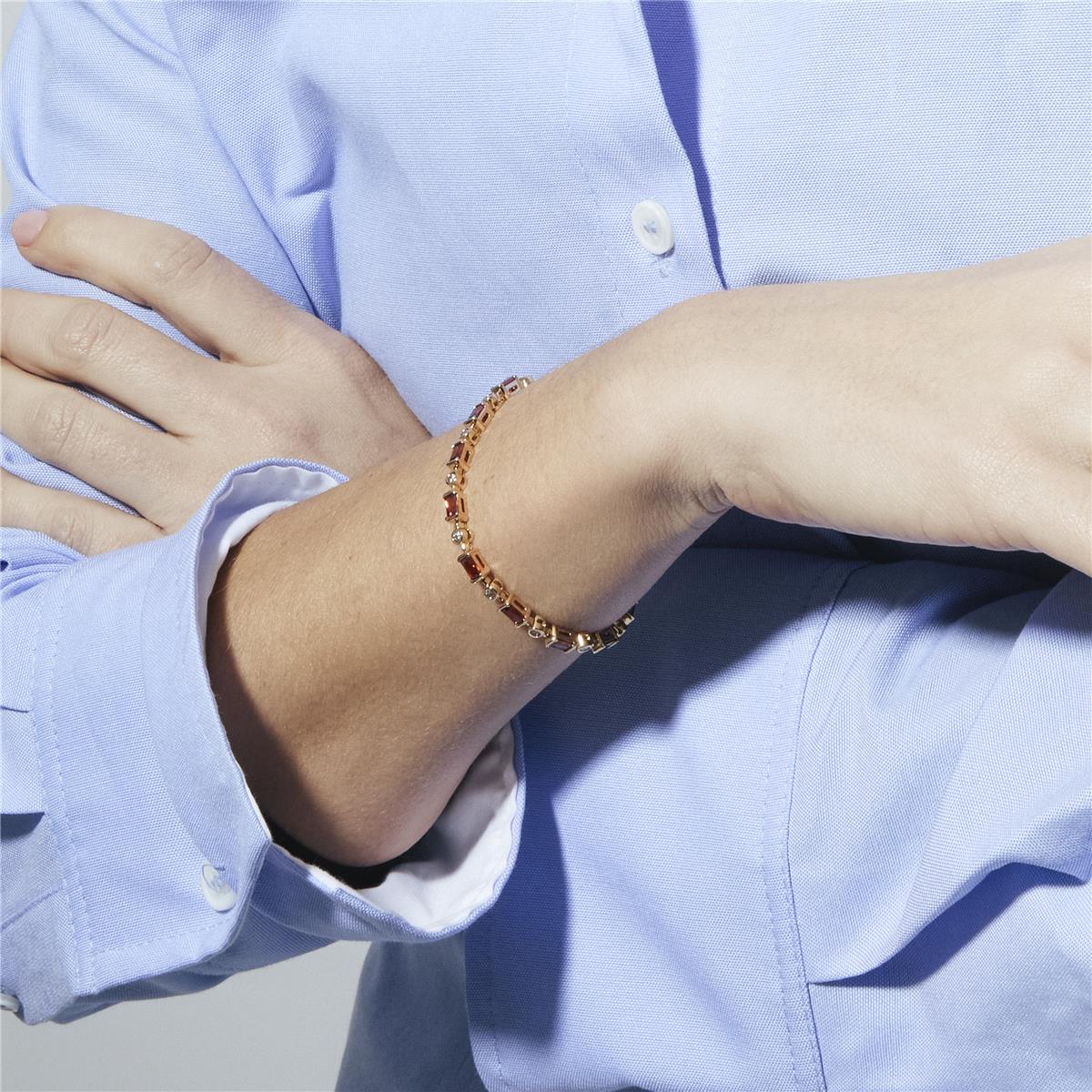 Pulsera de Circonita Rubí acabado en oro amarillo de 18k - Cusna