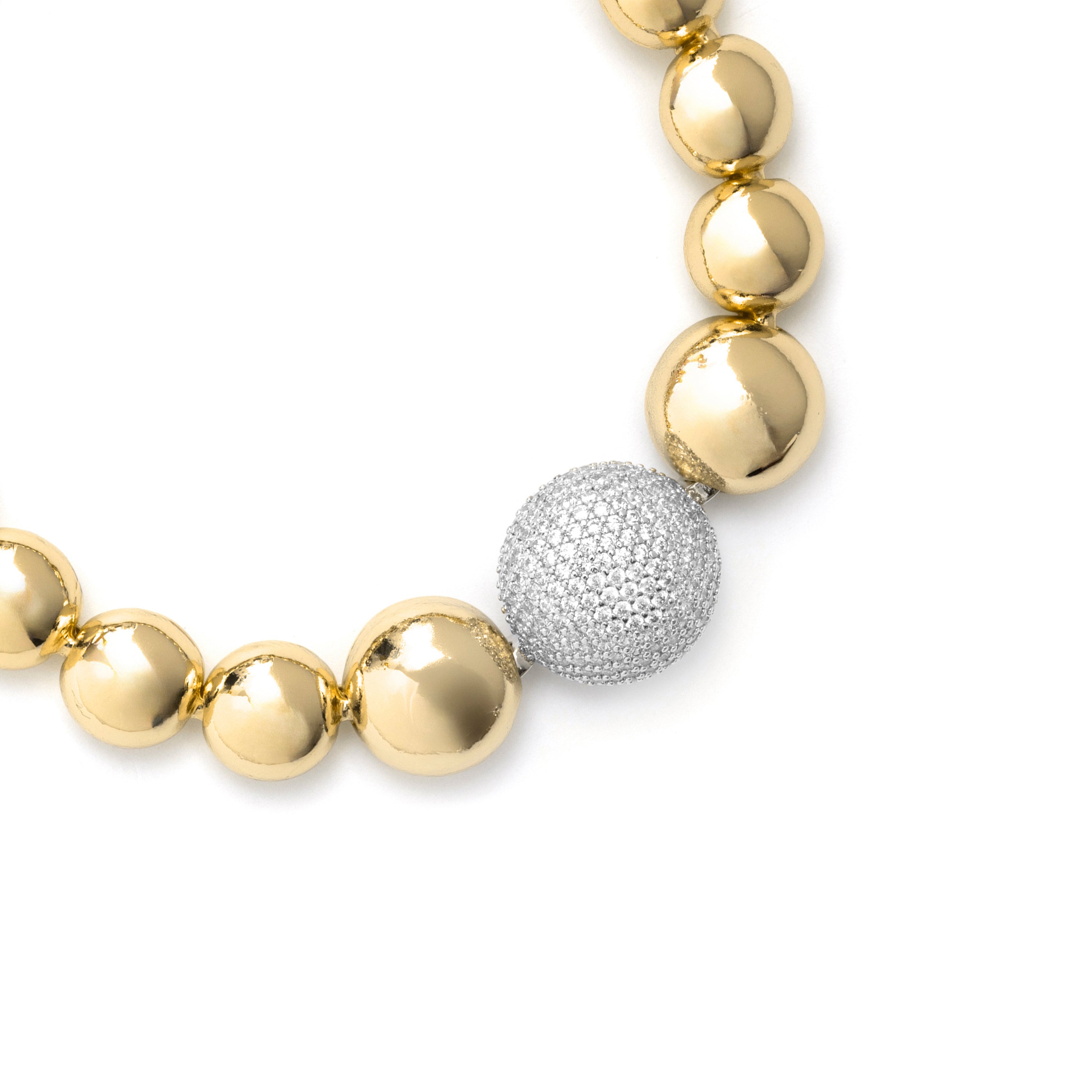 Shiny Zirconia Bracelet with 18k Yellow Gold Finish - Avihe