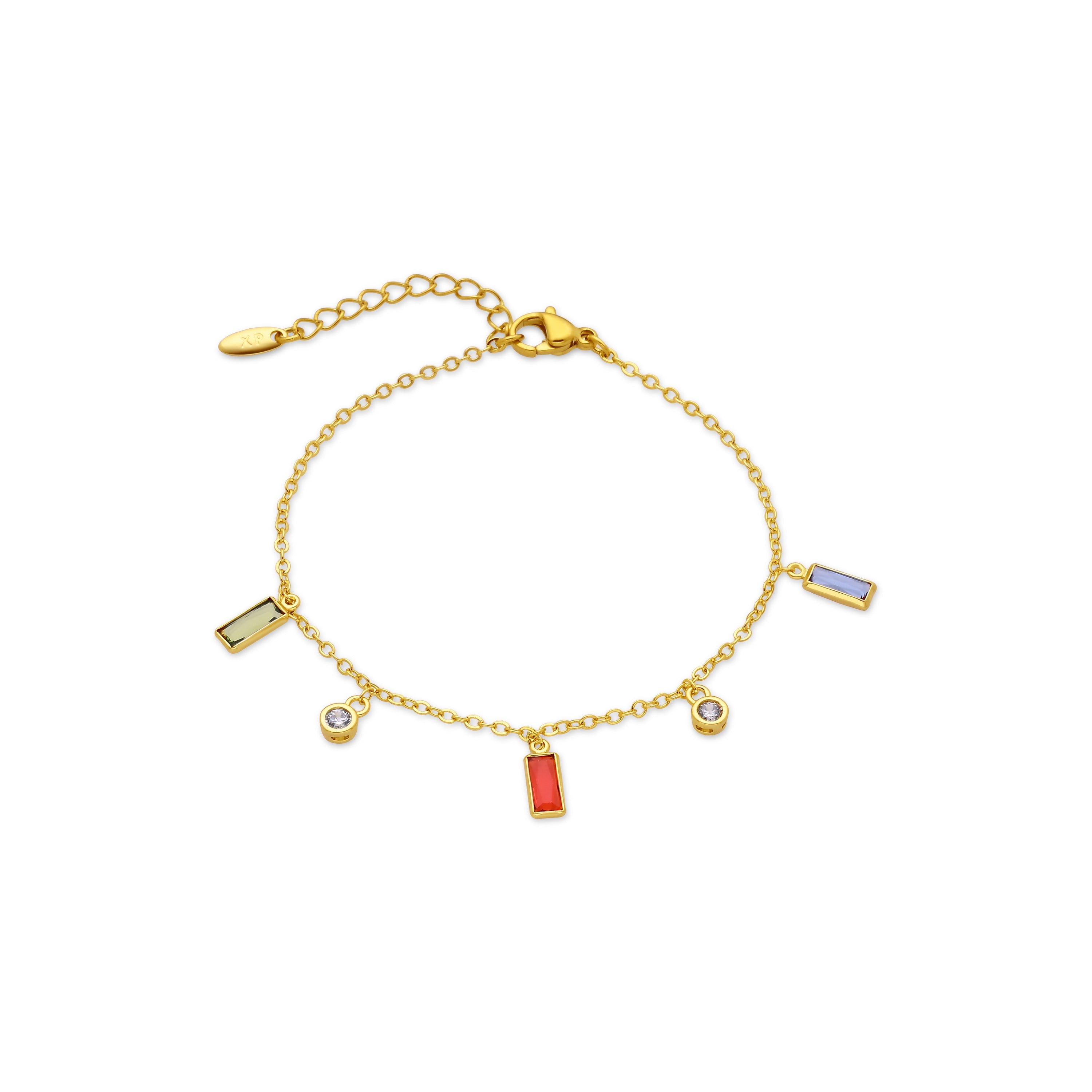 18k yellow gold plated Multicolored Zircon Bracelet - Othly