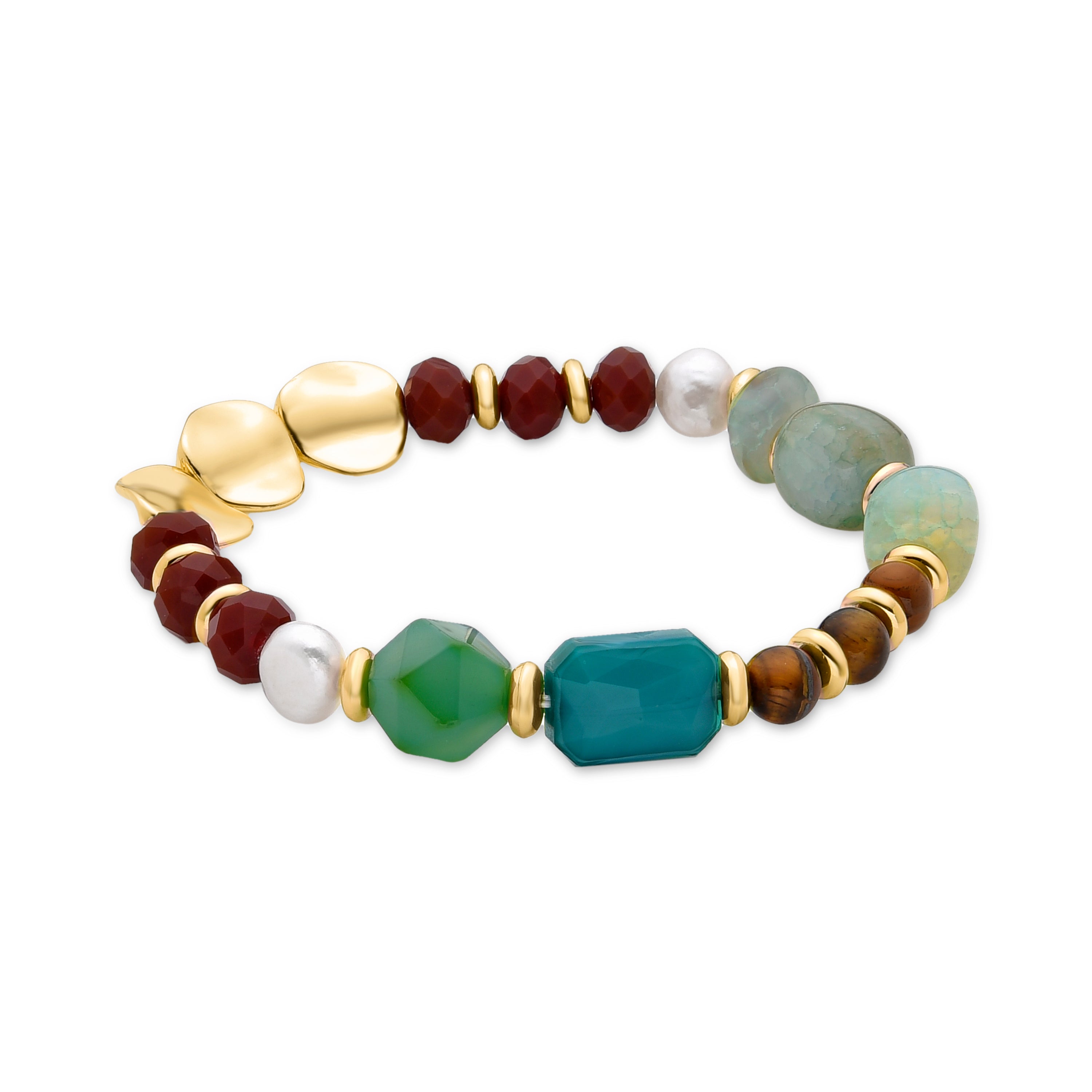 Multicolor Crystal Bracelet finished in 18K yellow gold - Miyou