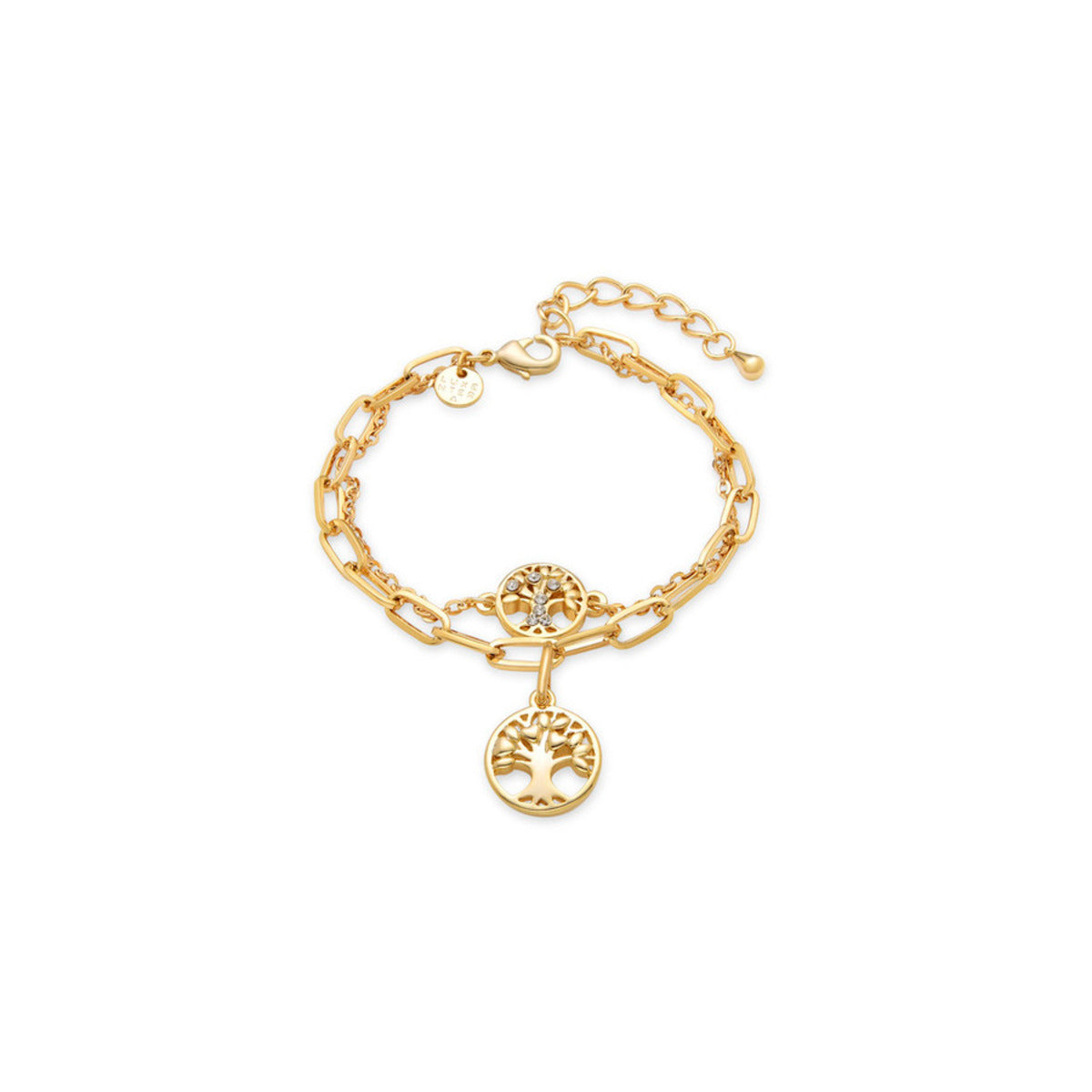 Brilliant Zirconia Bracelet finished in 18K yellow gold - Tree of Life