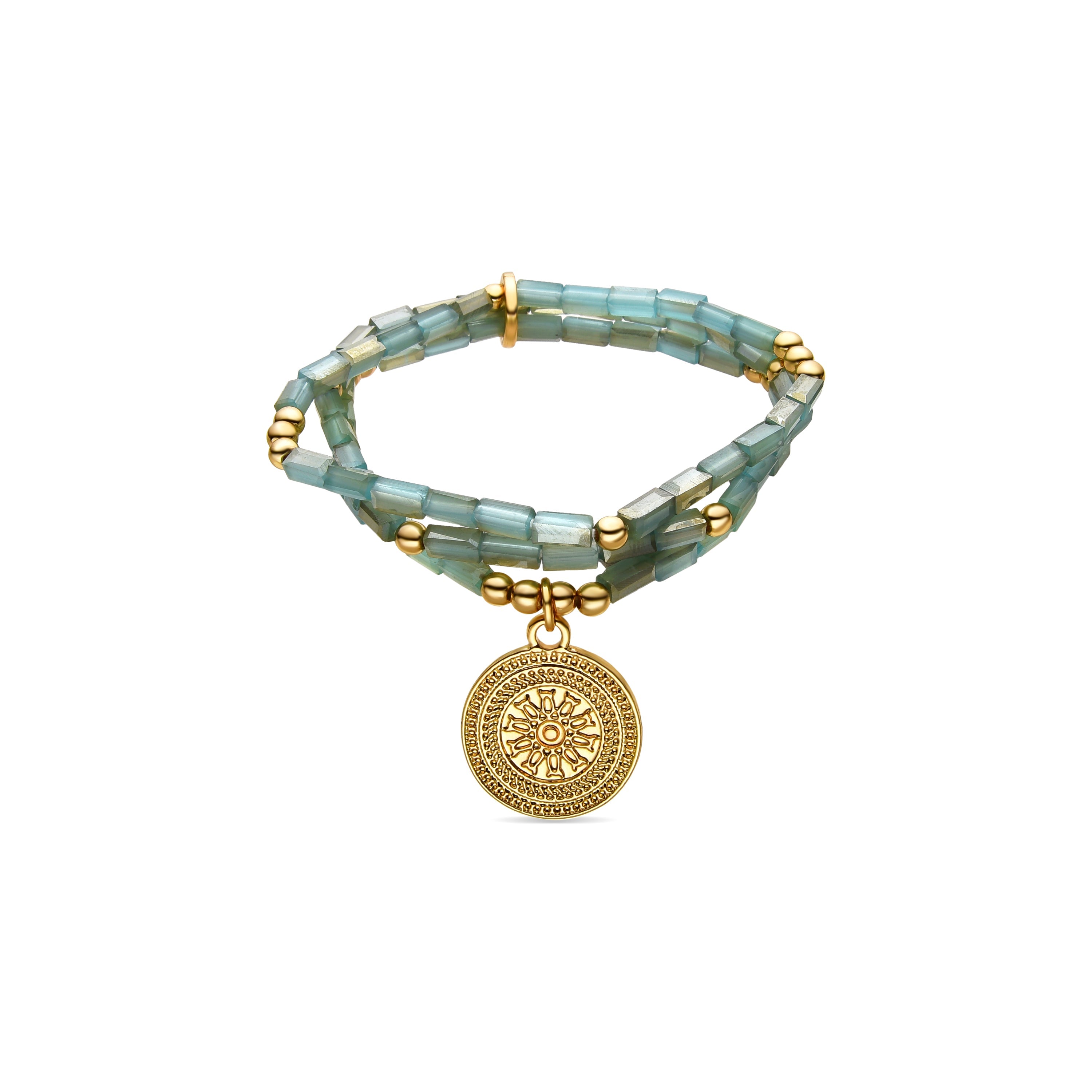Bracelet with Blue Crystal 18k gold finish - Thyu