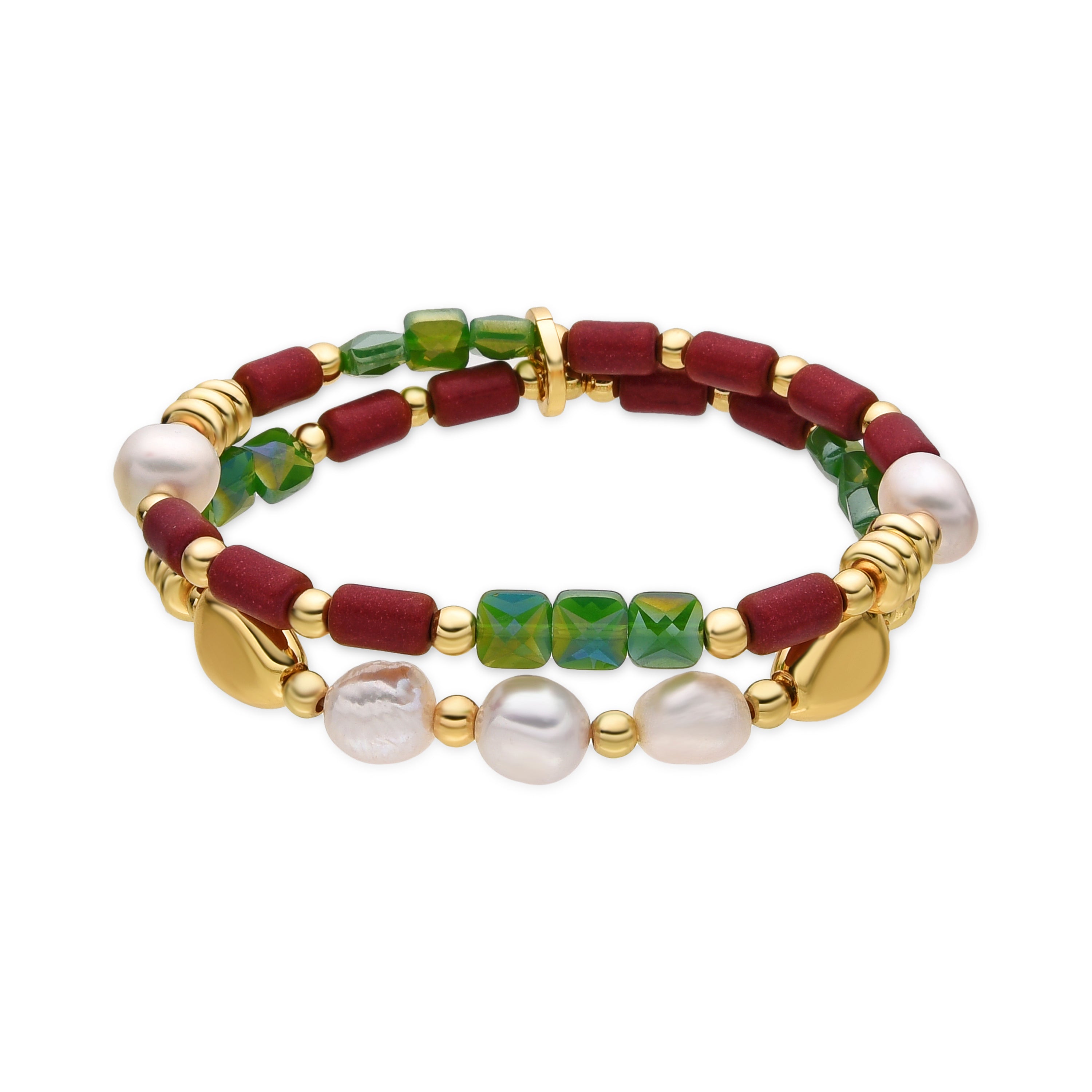 18k Gold Finish White Pearl Bracelet - Kany