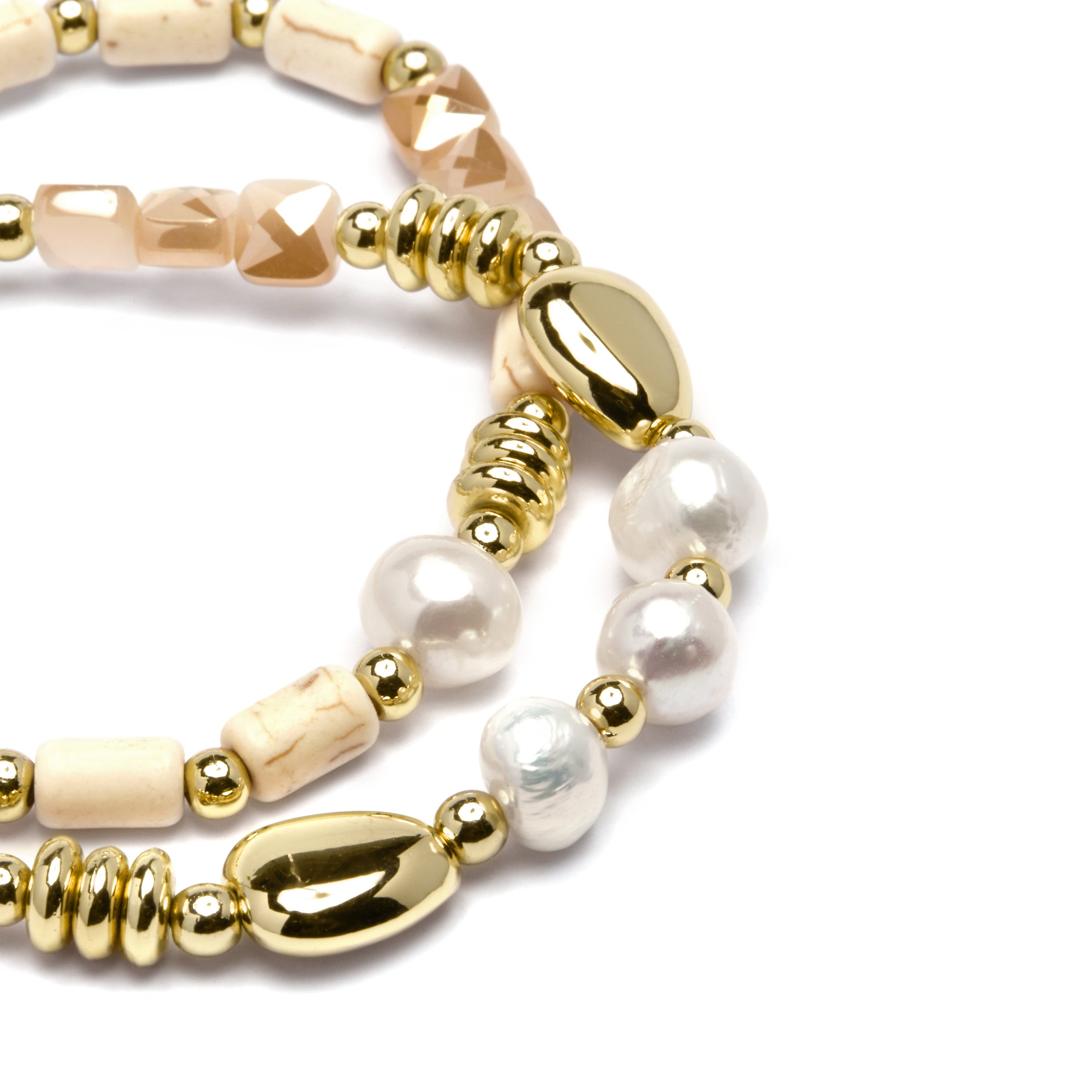 18k yellow gold finish bracelet with white pearl - Diriki