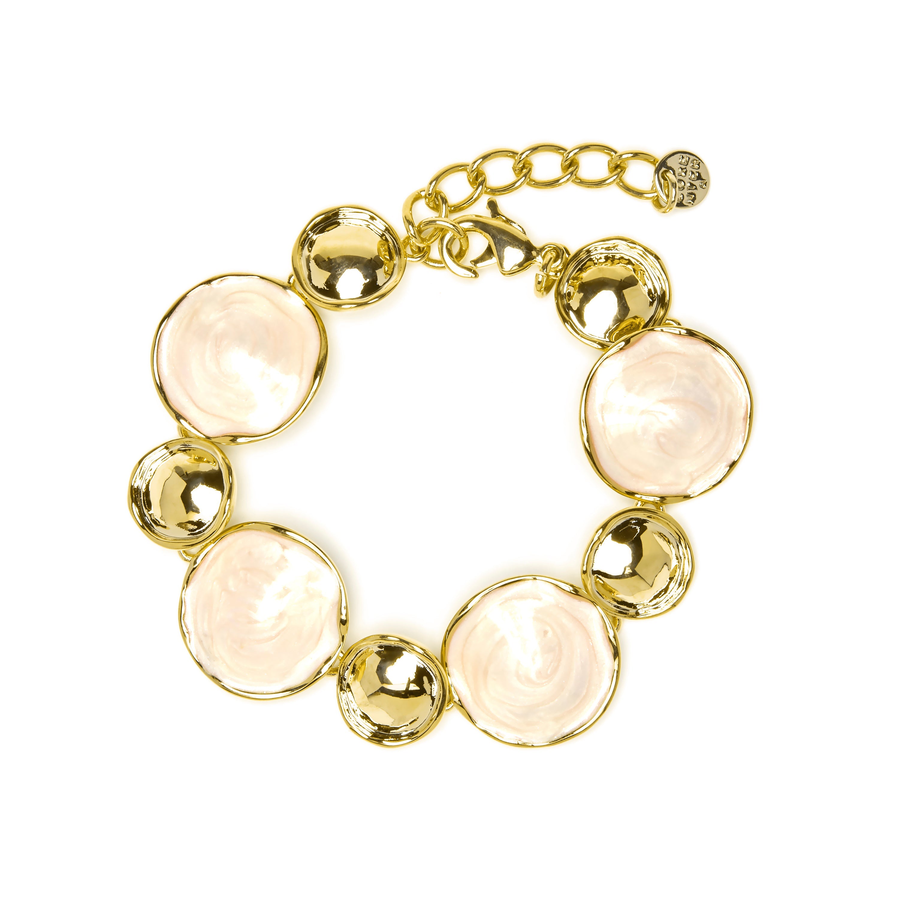 18k yellow gold and white lacquer finish bracelet - Huldio