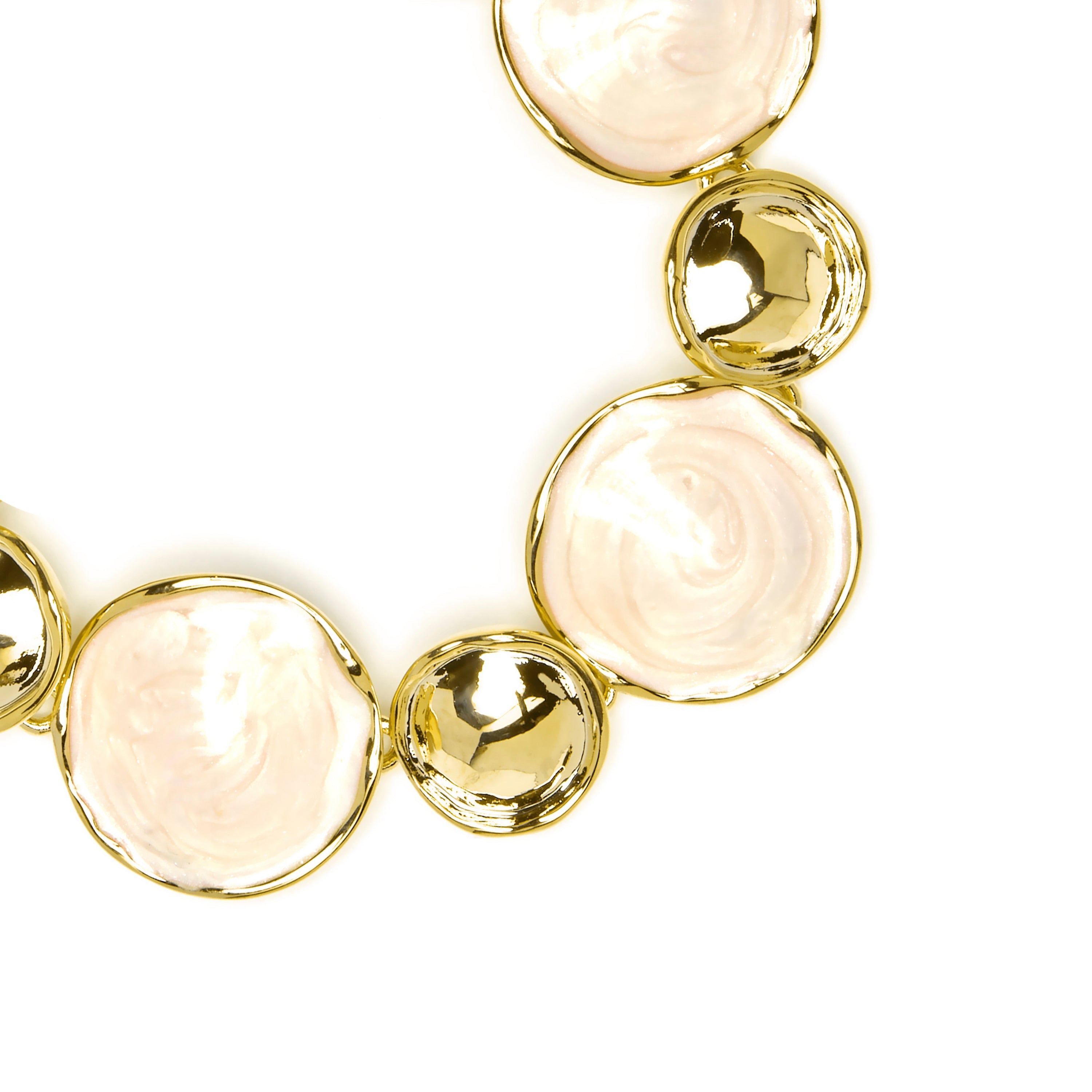 18k yellow gold and white lacquer finish bracelet - Huldio