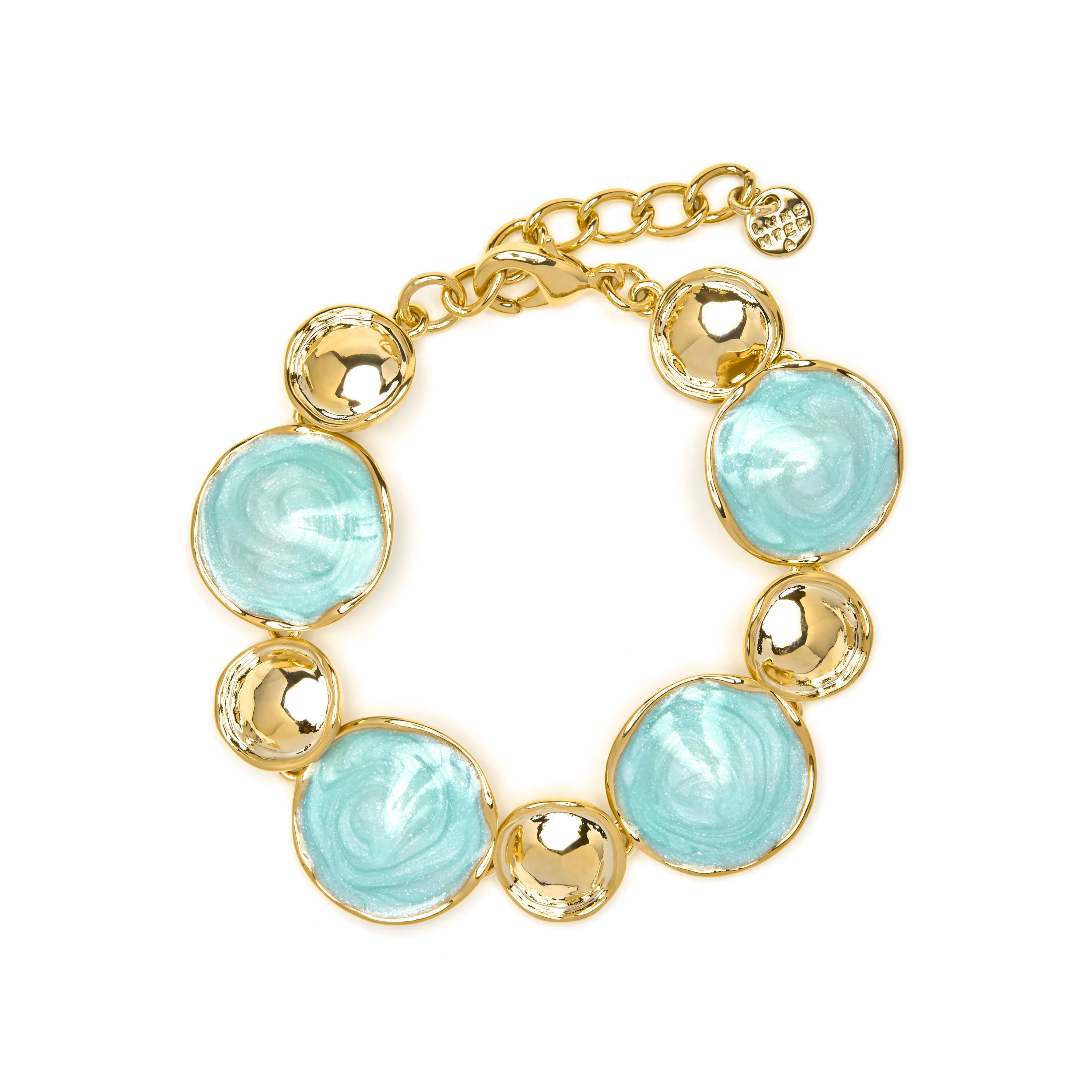 Huldio Blue Lacquer Bracelet with 18k yellow gold finish