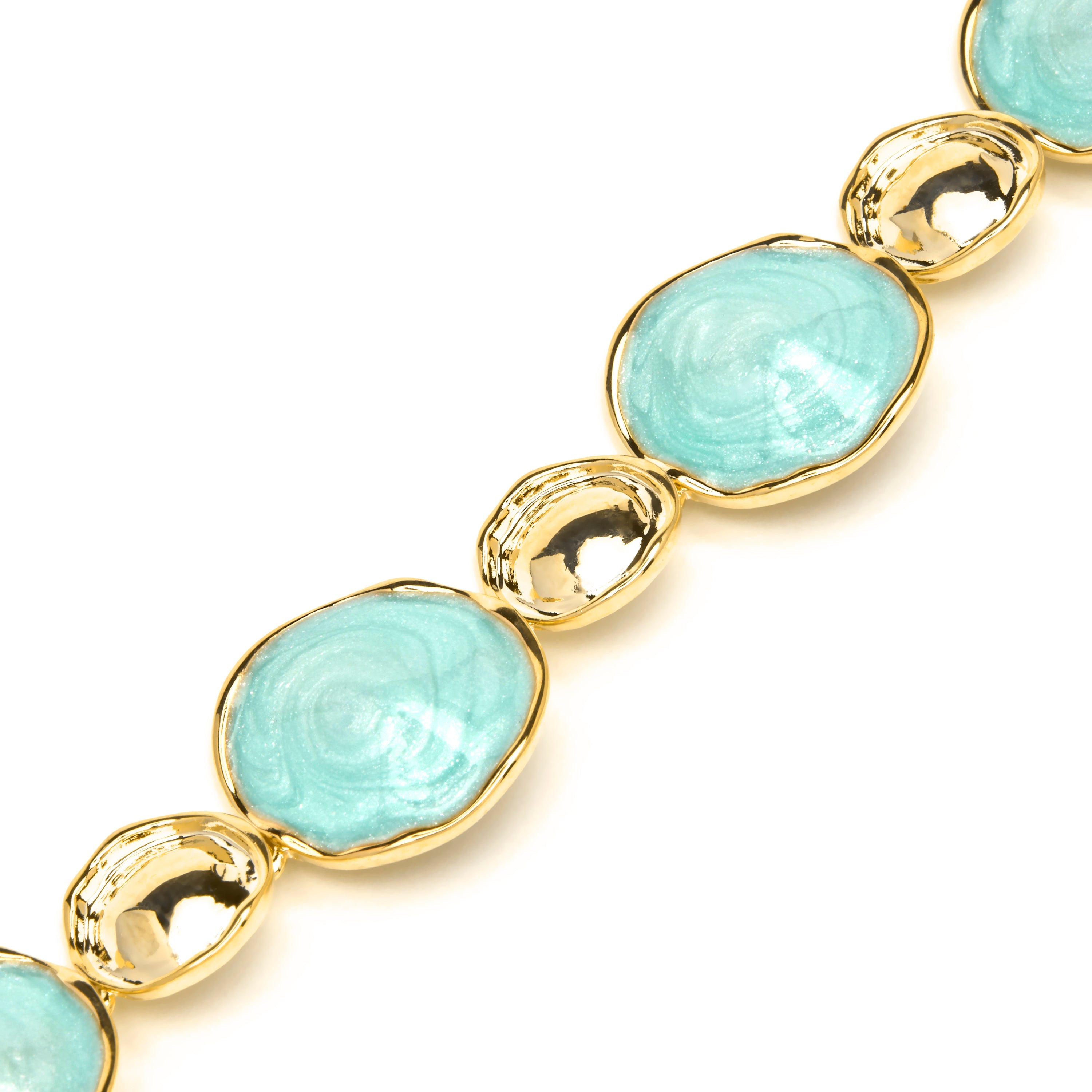 Huldio Blue Lacquer Bracelet with 18k yellow gold finish