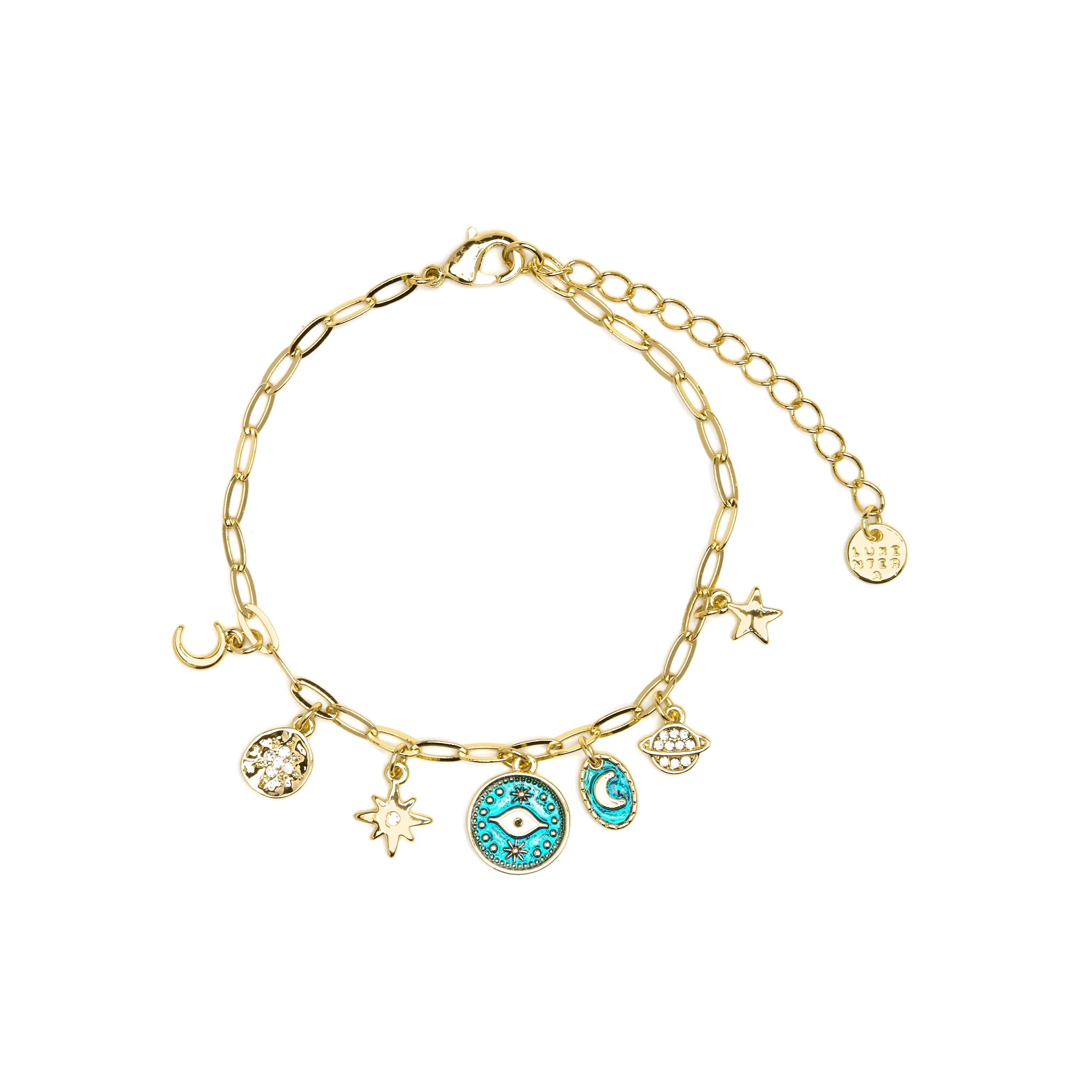 18k yellow gold and blue resin finish bracelet - Wiwik