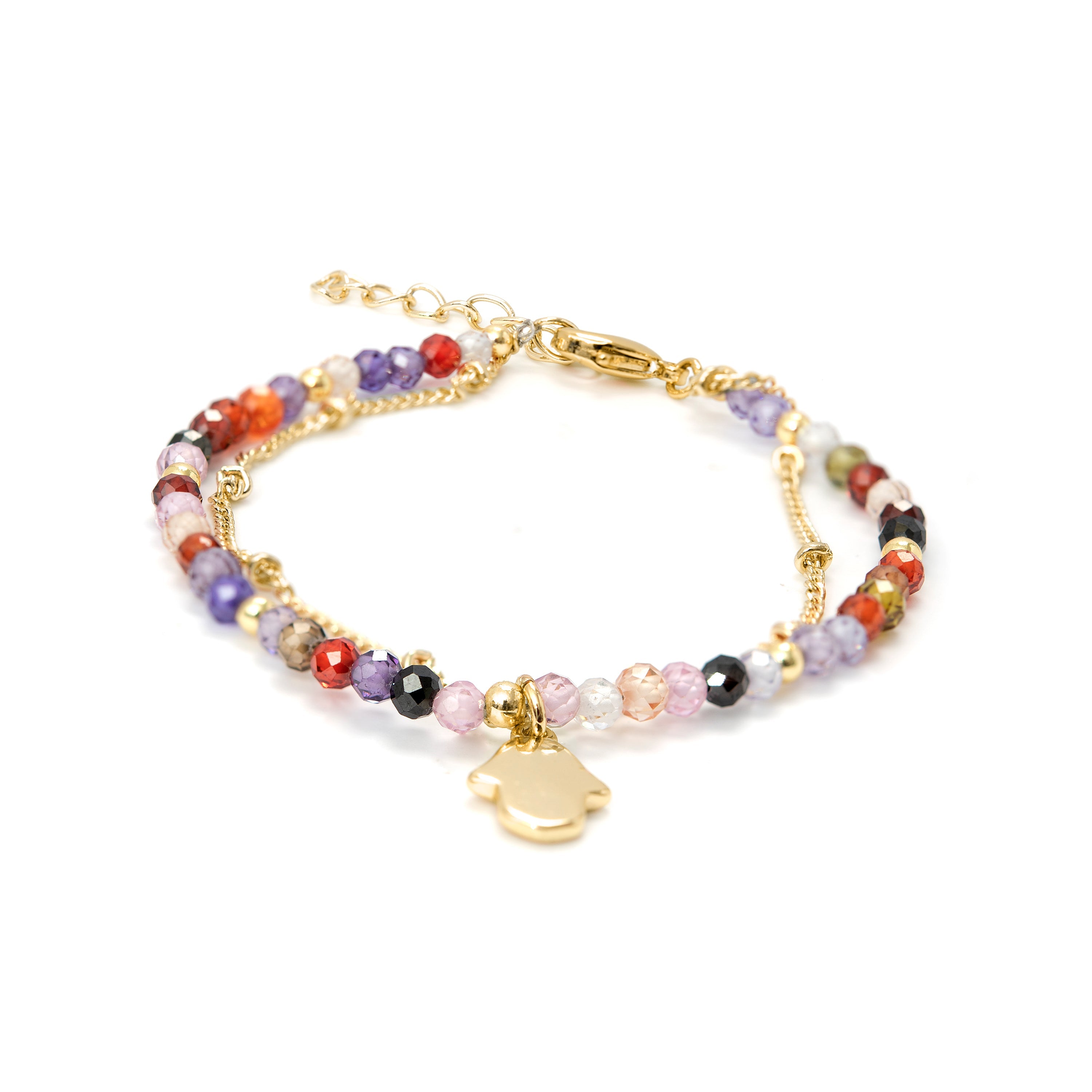 Multicolor Crystal Bracelet finished in 18K yellow gold - Raxsu