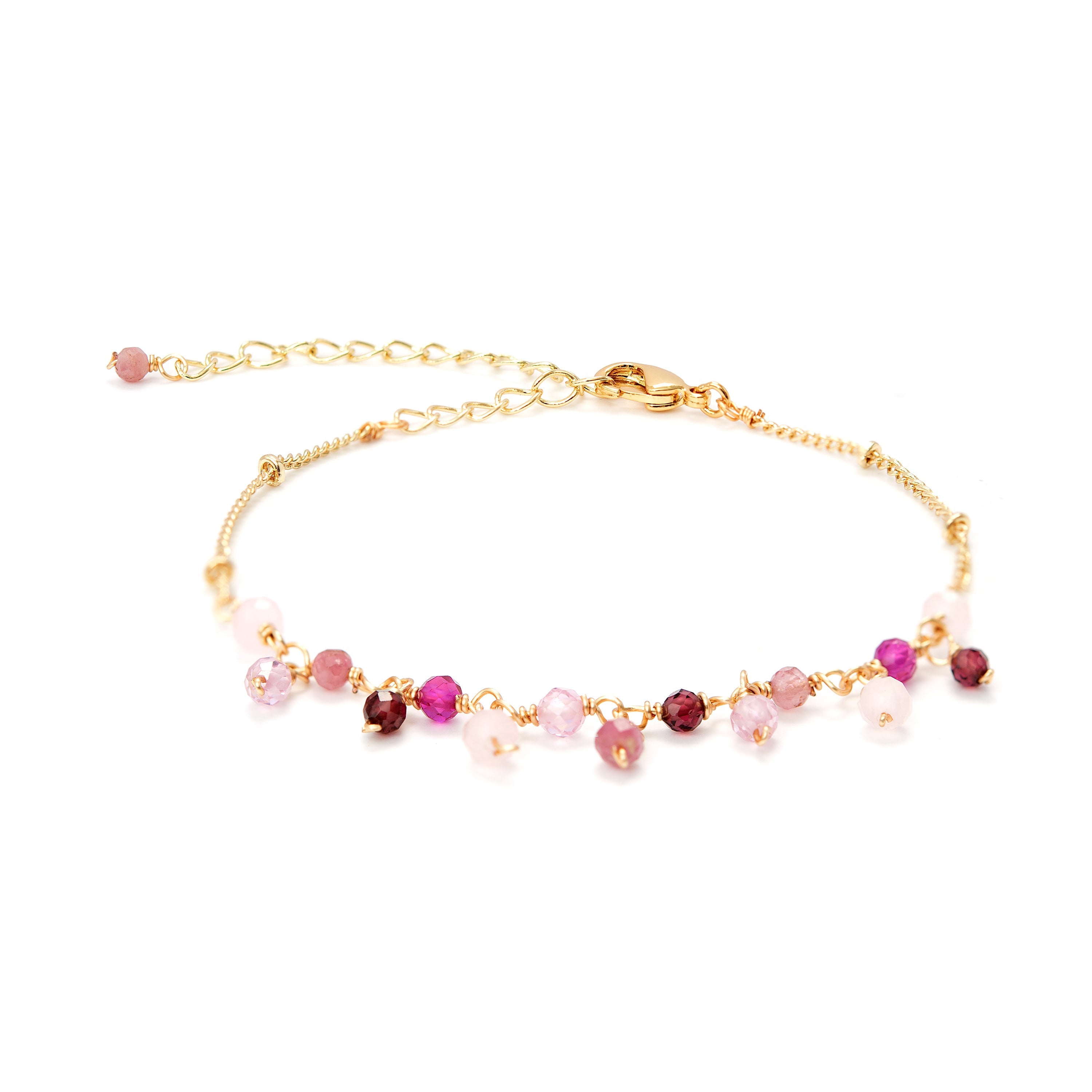 Pink Crystal Bracelet finished in 18K yellow gold - Wyrm