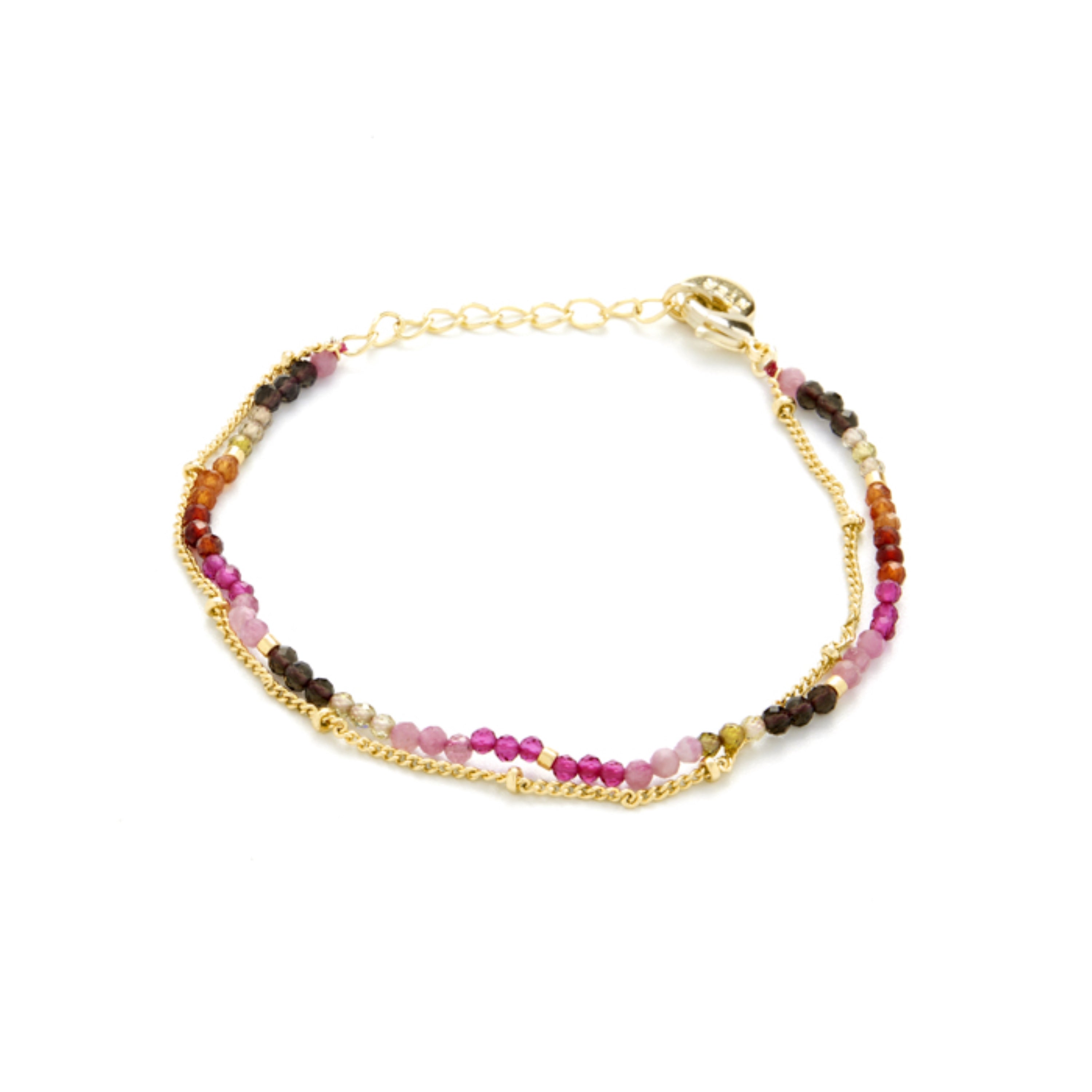 Multicolor Tourmaline Bracelet finished in 18K yellow gold - Aiel
