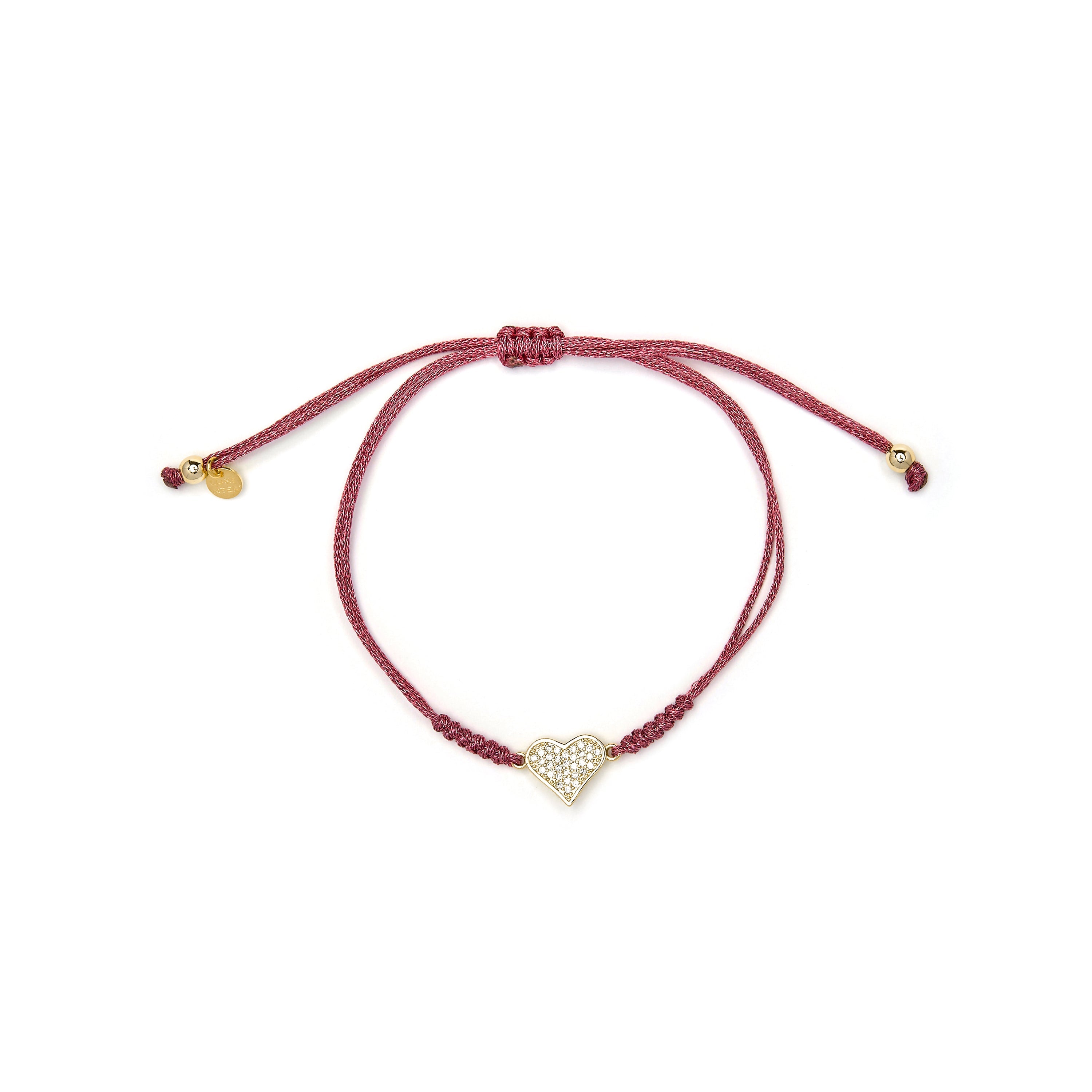 Pulsera acabado oro amarillo de 18k y Circonita Brillante - Heart