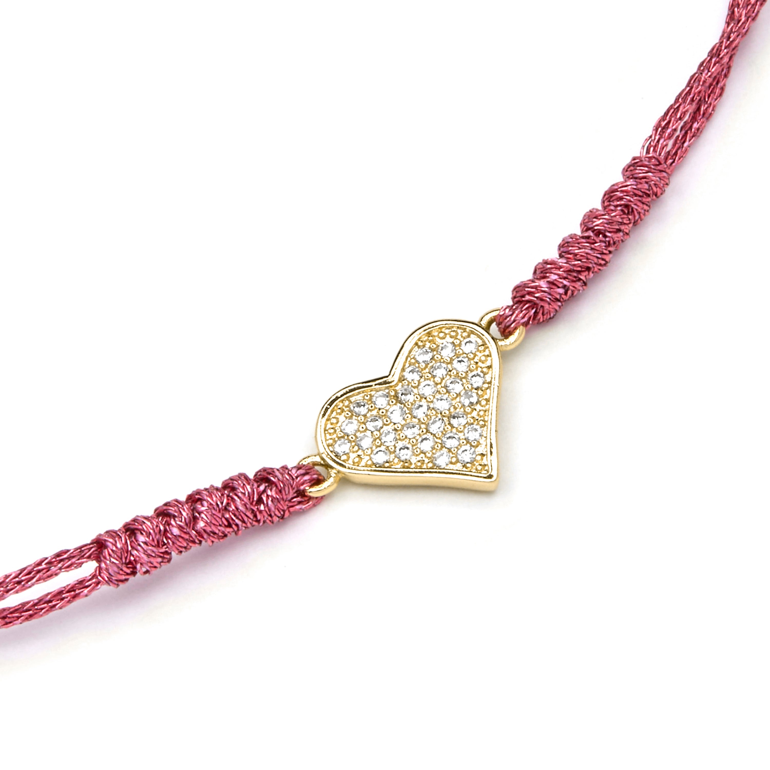Pulsera acabado oro amarillo de 18k y Circonita Brillante - Heart