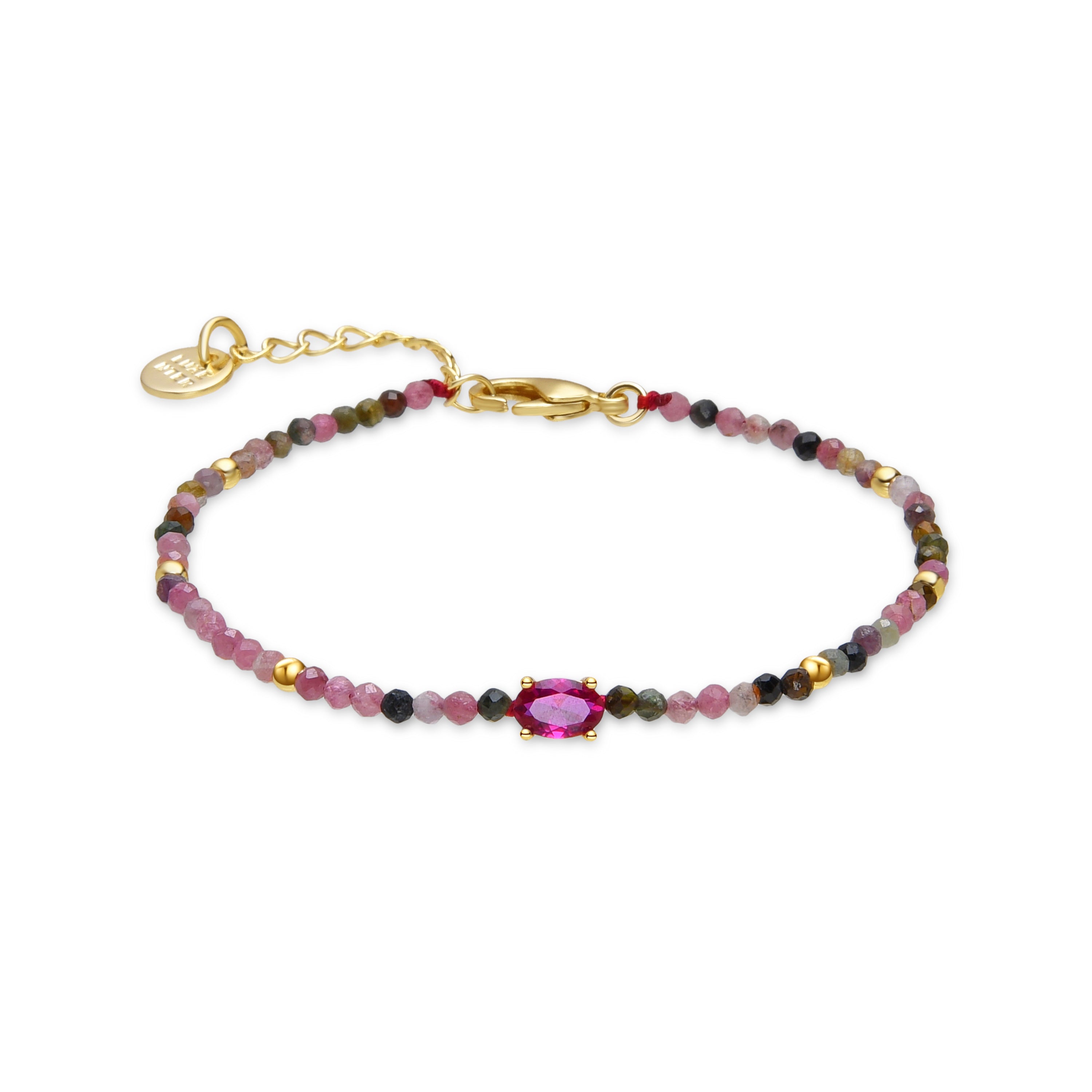 Multicolor Tourmaline Bracelet finished in 18K yellow gold - Baim