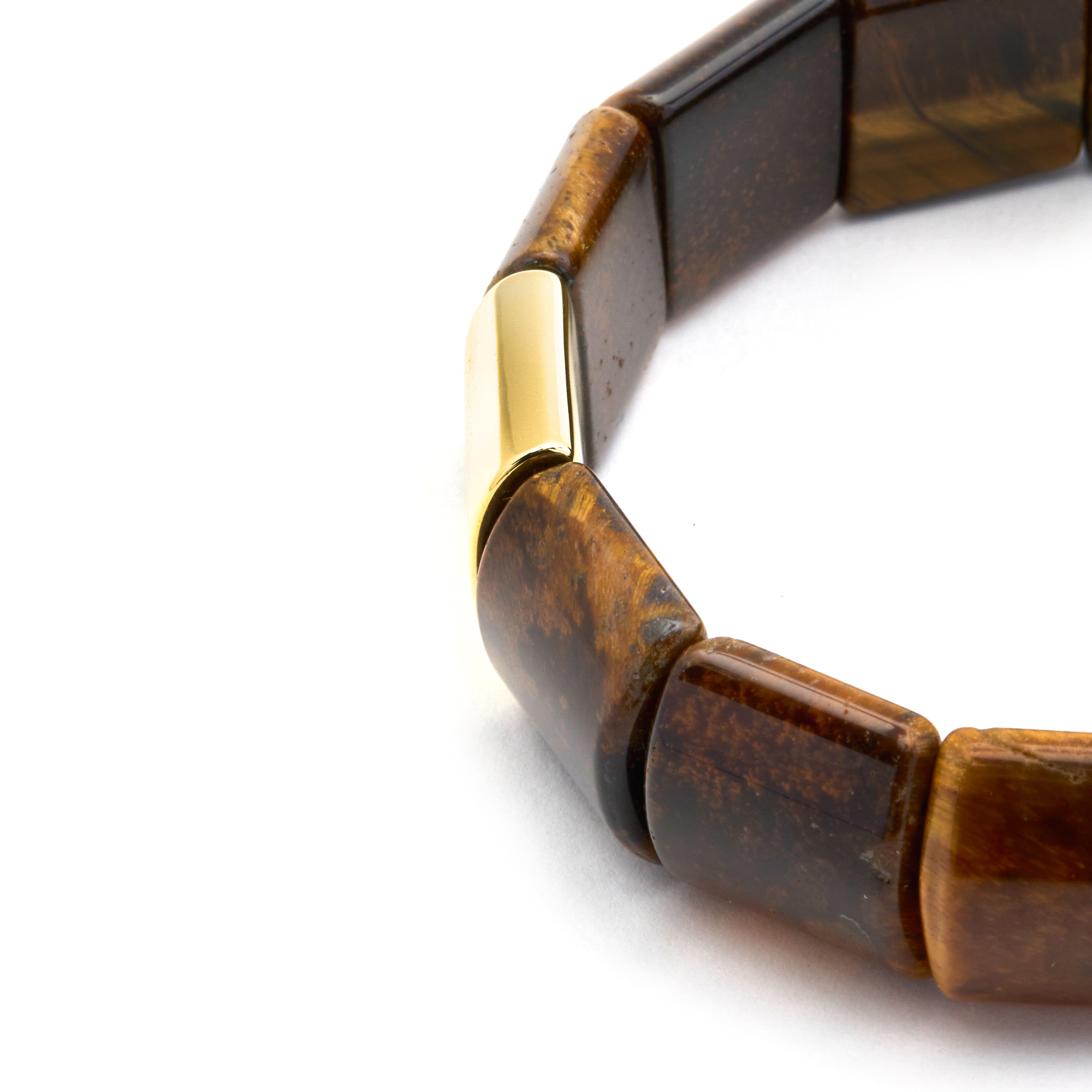 18k gold-finished Tiger's Eye bracelet - Olahte