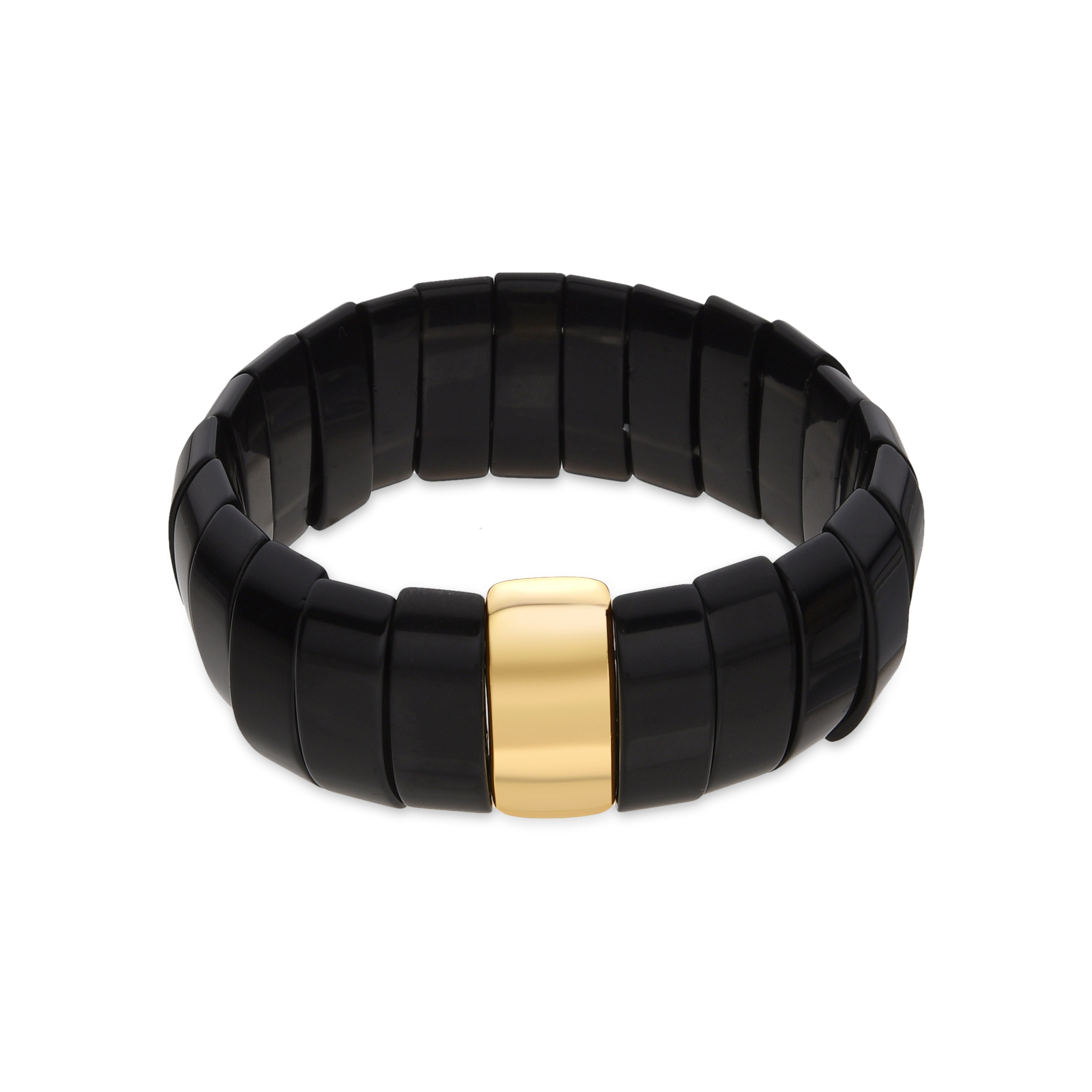 Onyx bracelet with 18k gold finish - Olahte
