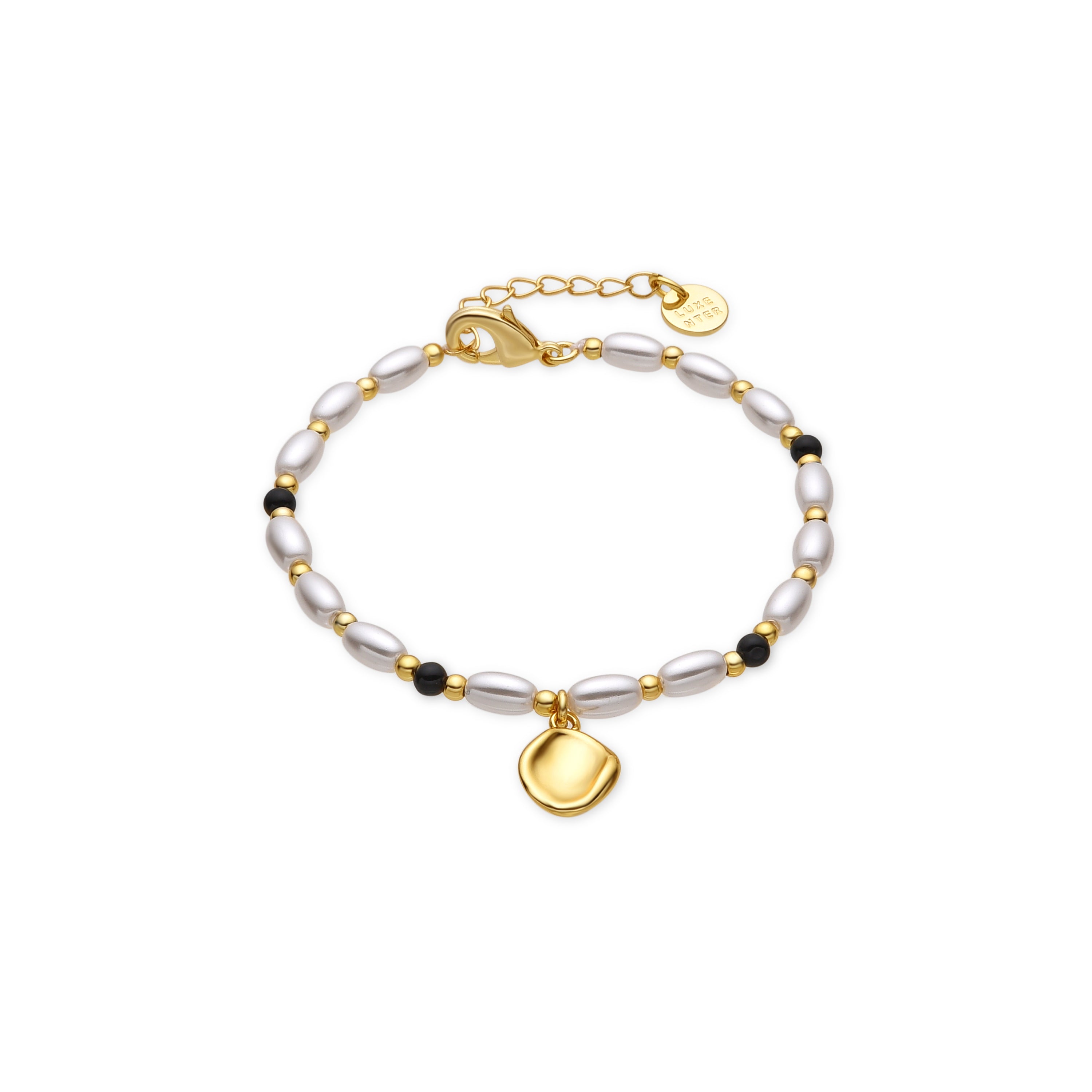 18k Gold Finish White Pearl Bracelet - Zizi