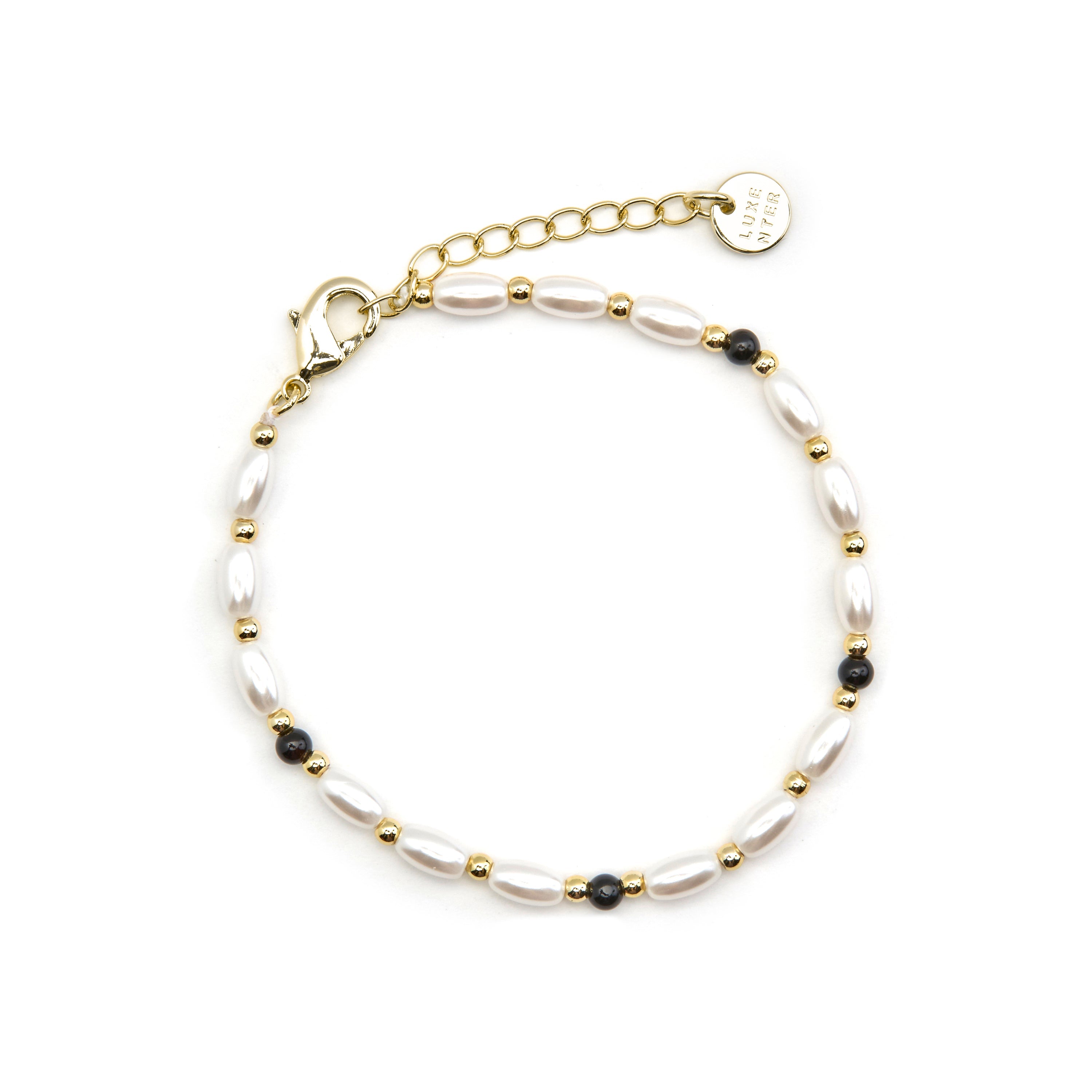 18k Gold Finish White Pearl Bracelet - Zizi